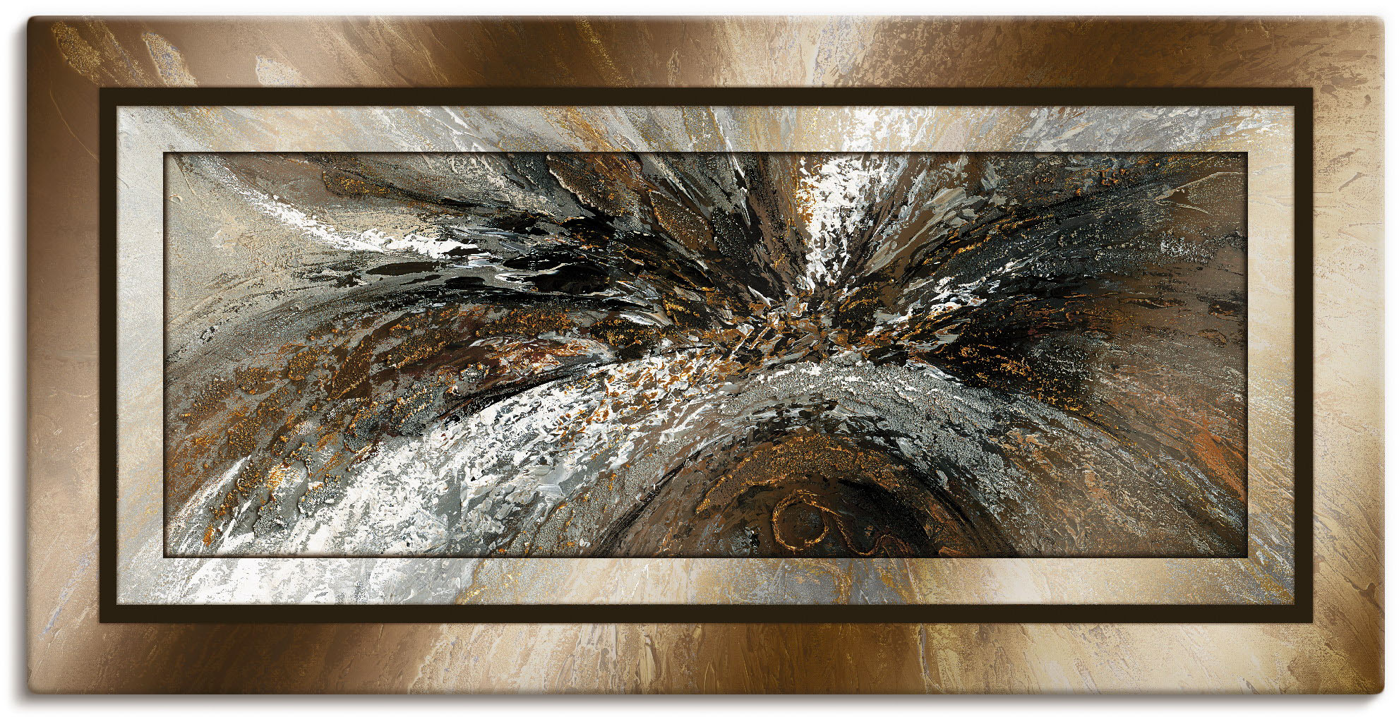 Artland "Gold Abstrakt 1" Gegenstandslos 1 Stk. tlg. als Alubild, Leinwandbild, Poster in verschied. Größen