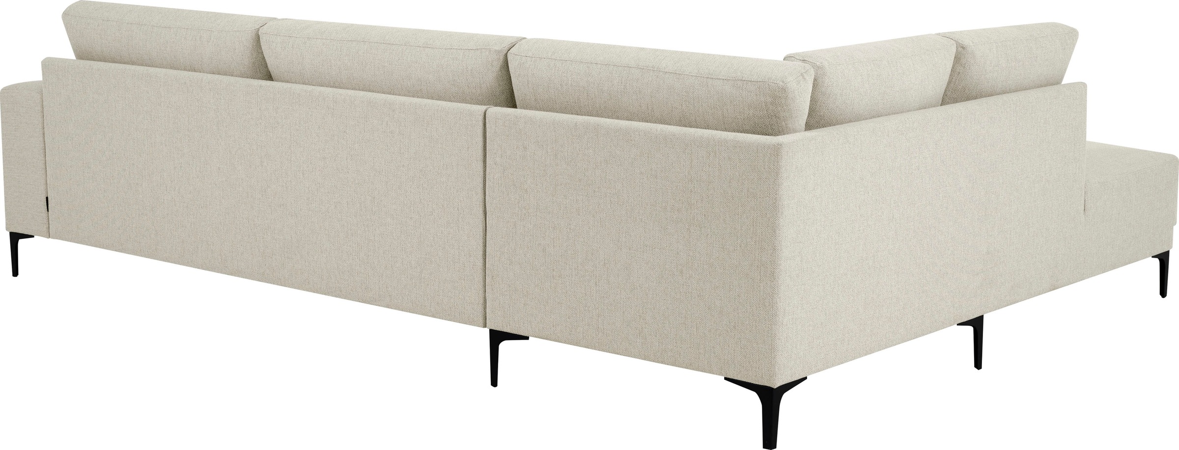 Places of Style Ecksofa »Xander, L-Form,«, Breite 289 cm, Webstoff, Soft-Touch Chenille, schwarze Metallfüßen