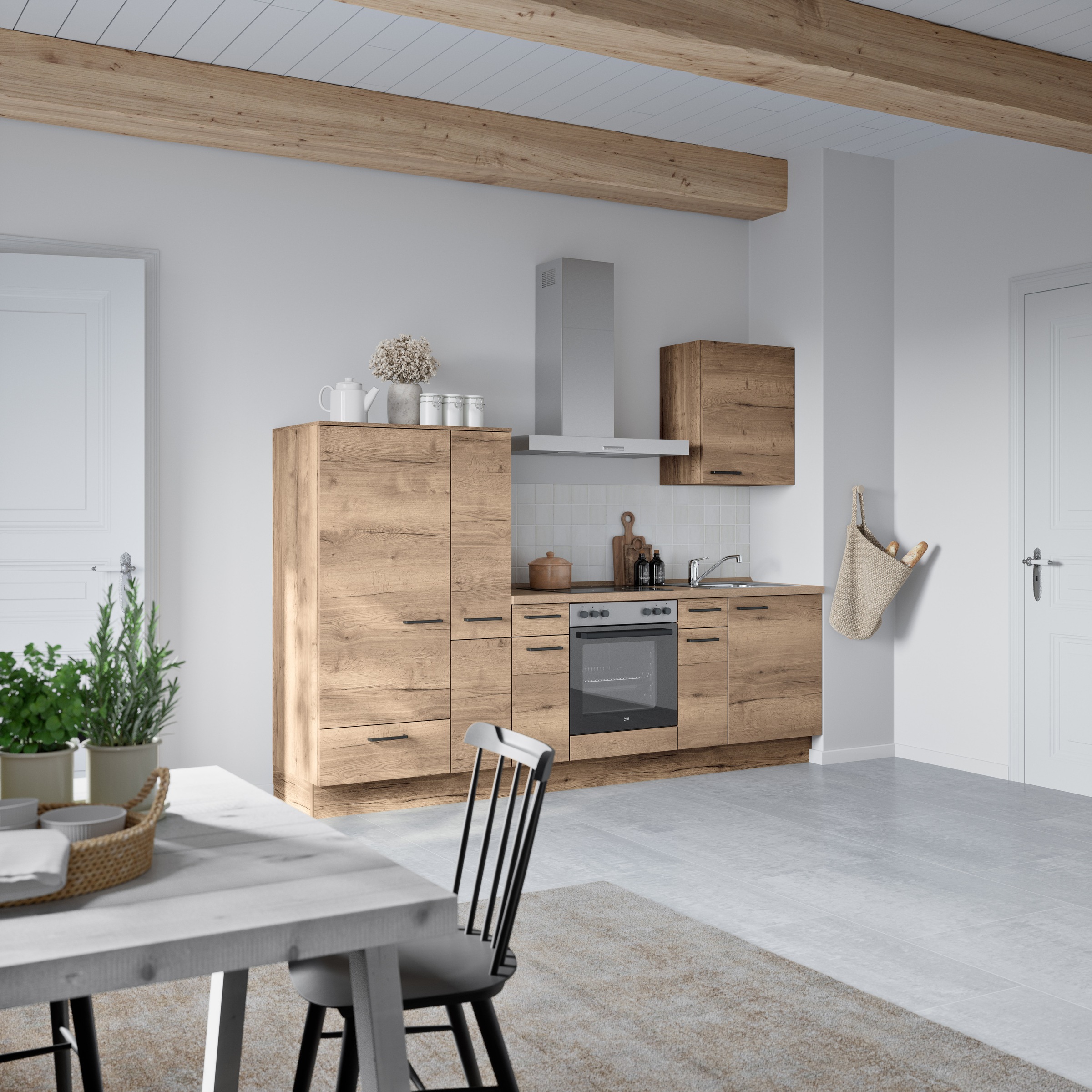nobilia® Küchenzeile »"Structura I"«, vormontiert, Ausrichtung wählbar, Breite 270 cm, wahlw. mit E-Geräten