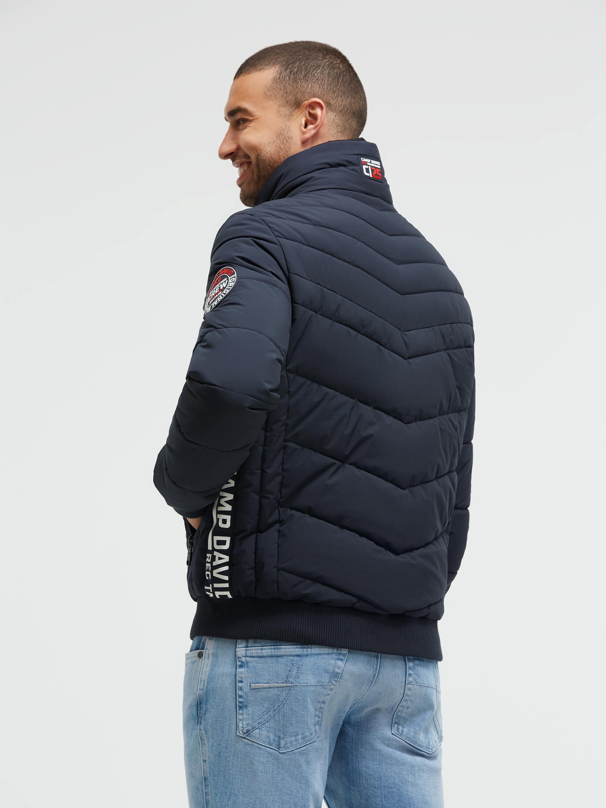 CAMP DAVID Winterjacke ohne Kapuze mit Reißverschluss an den Einschubtaschen
