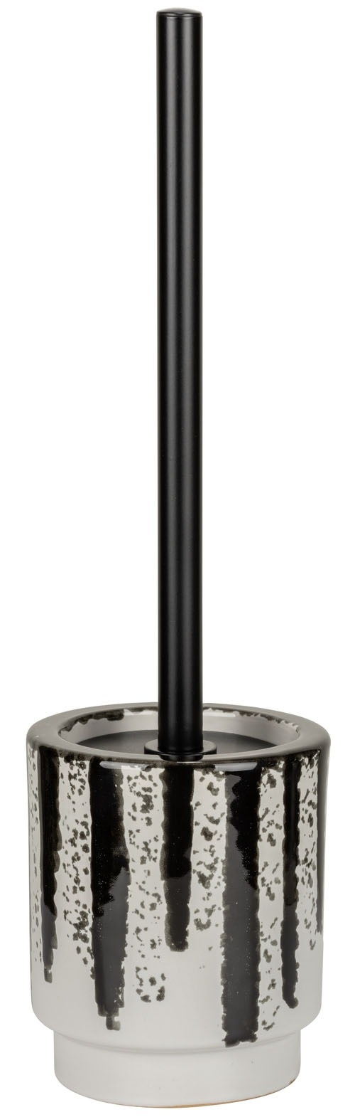 WENKO WC-Garnitur »Subiza« aus Edelstahl | Keramik | Kunststoff handbemalte Keramik, Toilettenbürste mit Kunststoffabdeckung