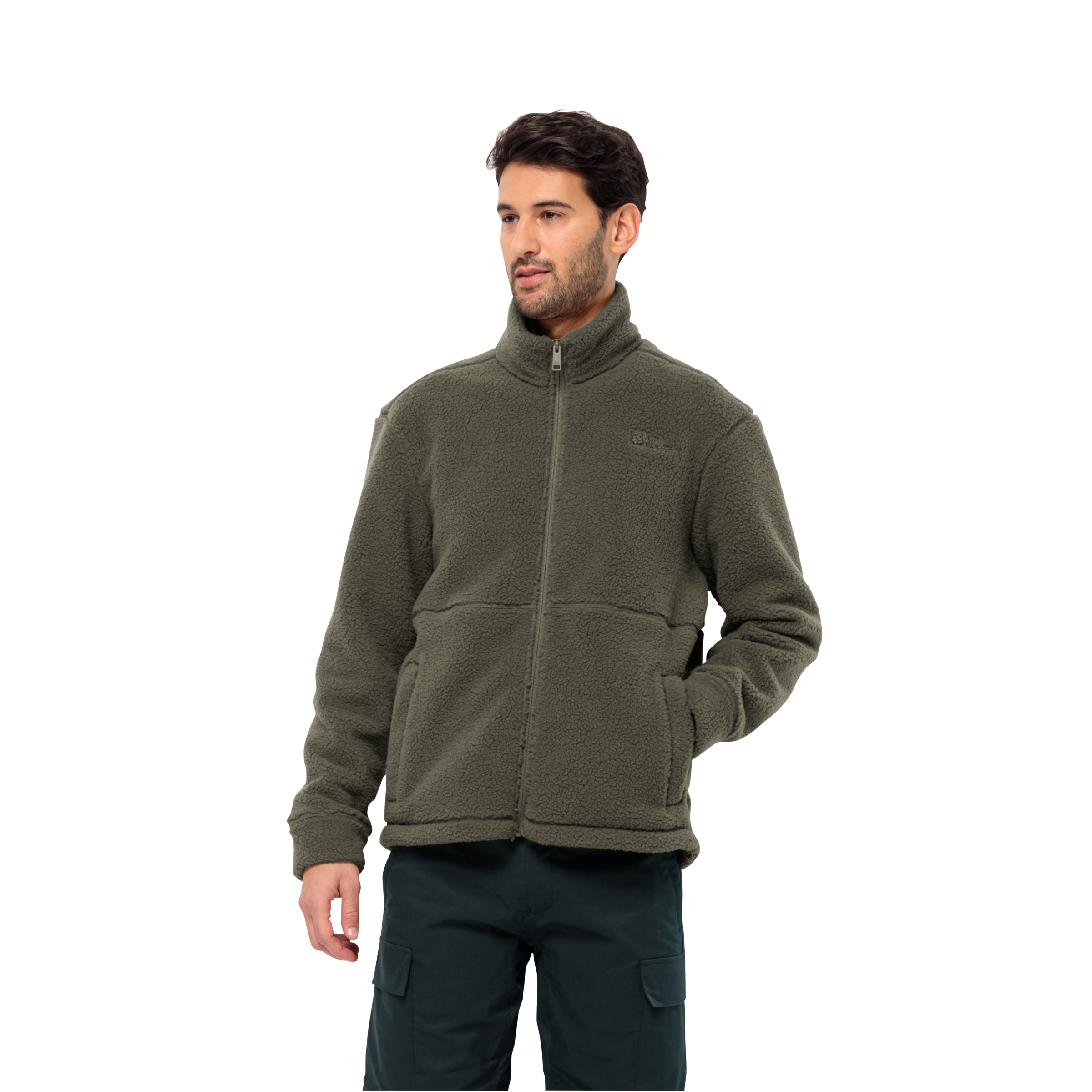 Jack Wolfskin Fleecejacke "FELSLICHT JKT M", Leichte, warme Sherpa Fleecejacke