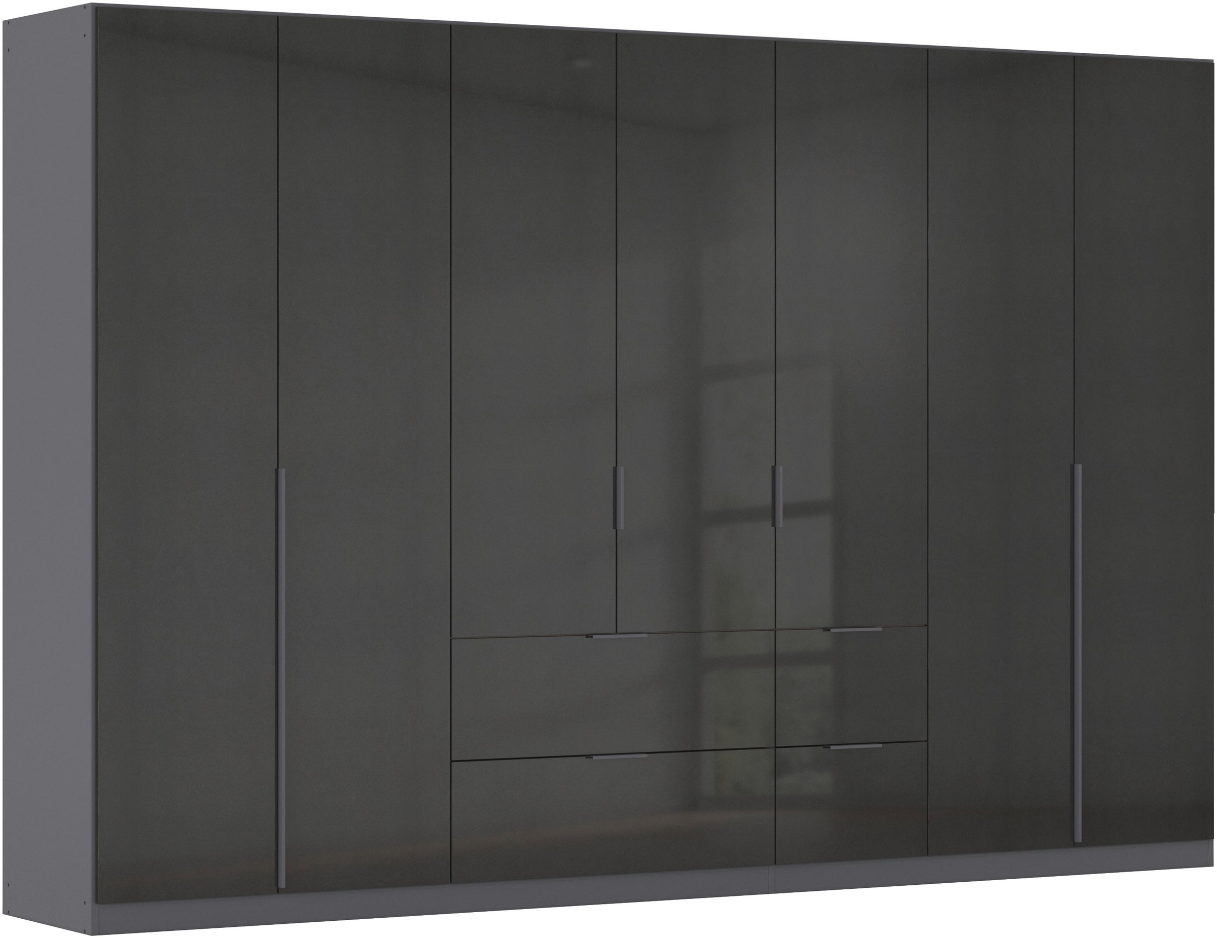 OTTO home Drehtürenschrank "Kleiderschrank Schrank Garderobe AGORDO mit Dekor- oder Hochglanzfront" in zwei Griff-Farben, Breite 315 cm, mit Außenschubkästen, Serie in 7 Breiten und 2 Höhen MADE IN GERMANY