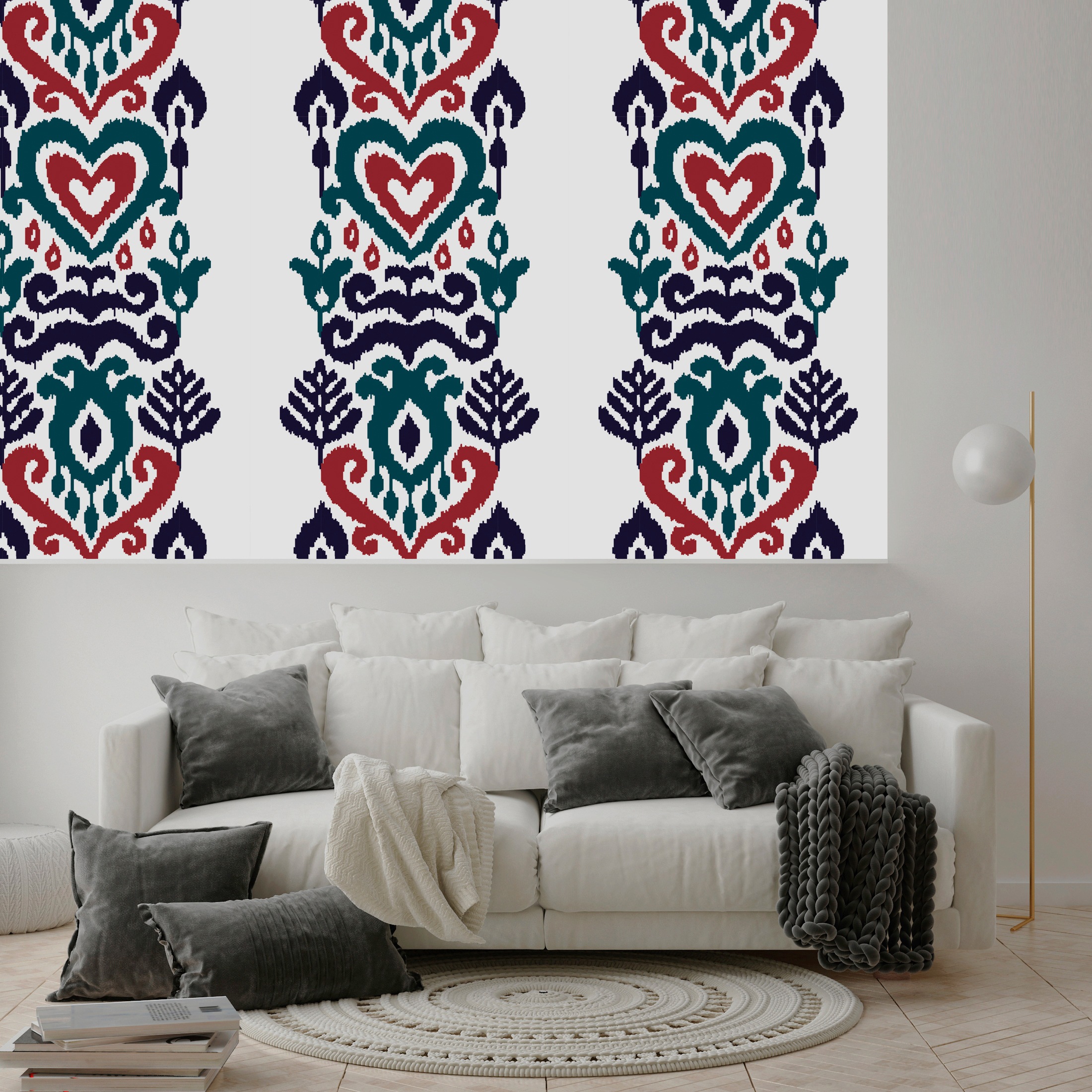 queence Vinyltapete »Marley«, bedruckt-Barock-Antikoptik-Kunst, 90x250cm, selbstklebend, kinderleichte Anbringung, Sticker