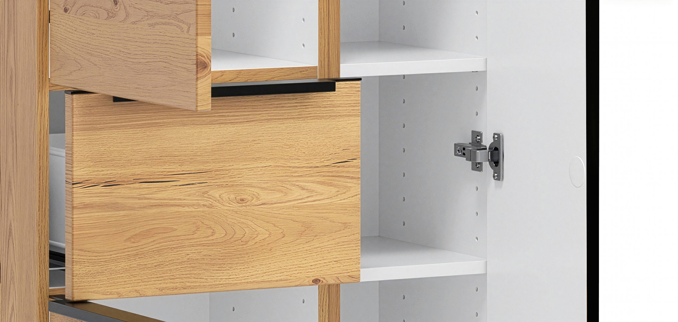 welltime Midischrank »MAILAND, Softclose-Auszug, gedämpfte Scharniere, hochwertiges MDF« Maße (B/H/T): ca. 65/130/35 cm,  Wildeiche, gedämpfte Scharniere und  Softclose-Auszug