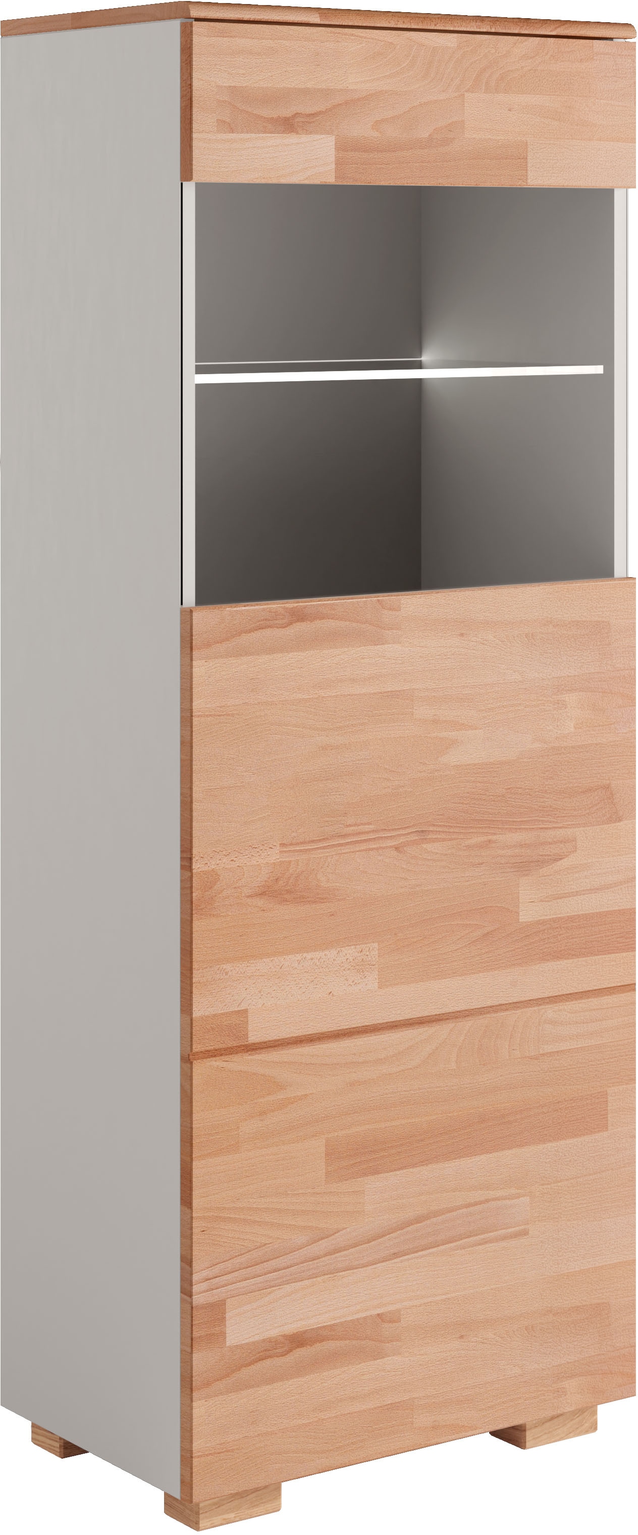 OTTO home Vitrine "CITRA80, Front massivholz, Korpus grau, pust to open., t günstig online kaufen