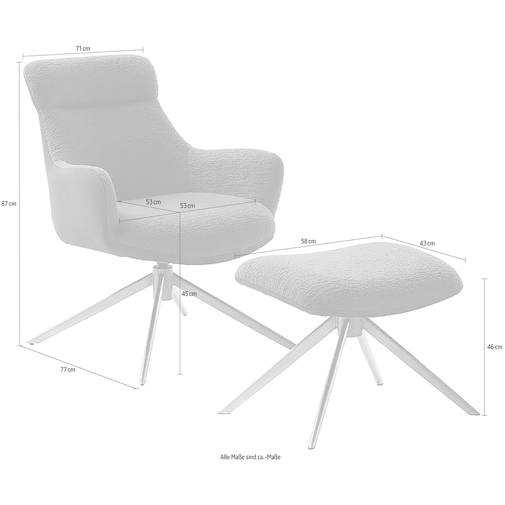 MCA furniture Loungesessel »PELION Drehstuhl mit Armlehnen«, (Set, 2 St.)