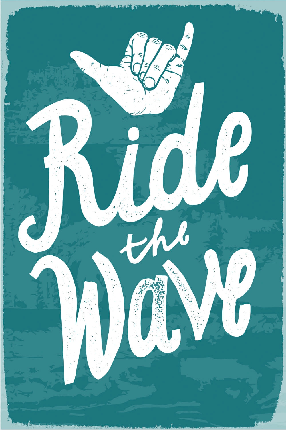 queence Metallbild »Ride the Wave«, Schriftzüge-Schriftzug-Motivationsbilder, (1 St.), Stahlschilder