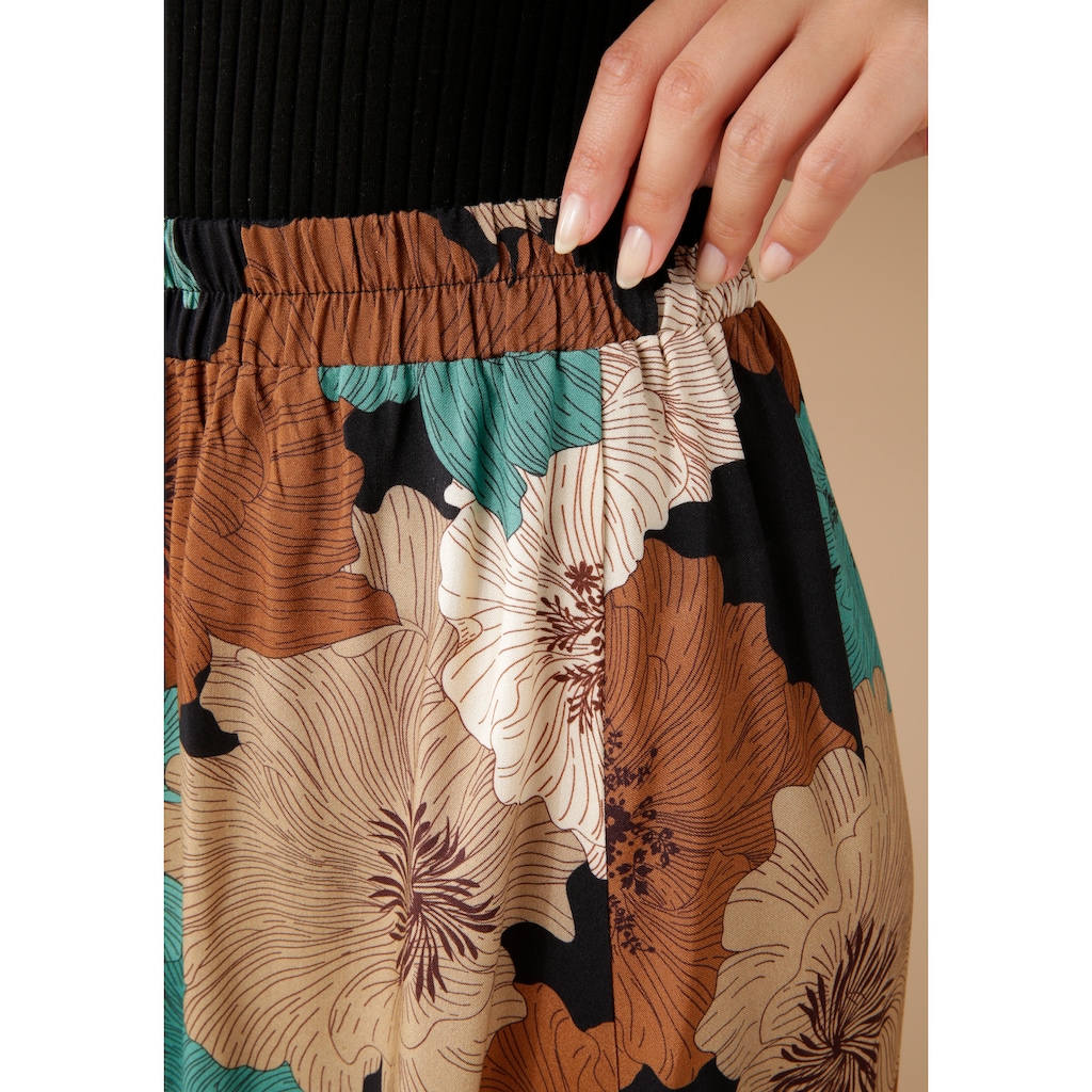 Aniston SELECTED Maxirock, mit Blütendruck in herbstlichen Farben - NEUE KOLLEKTION