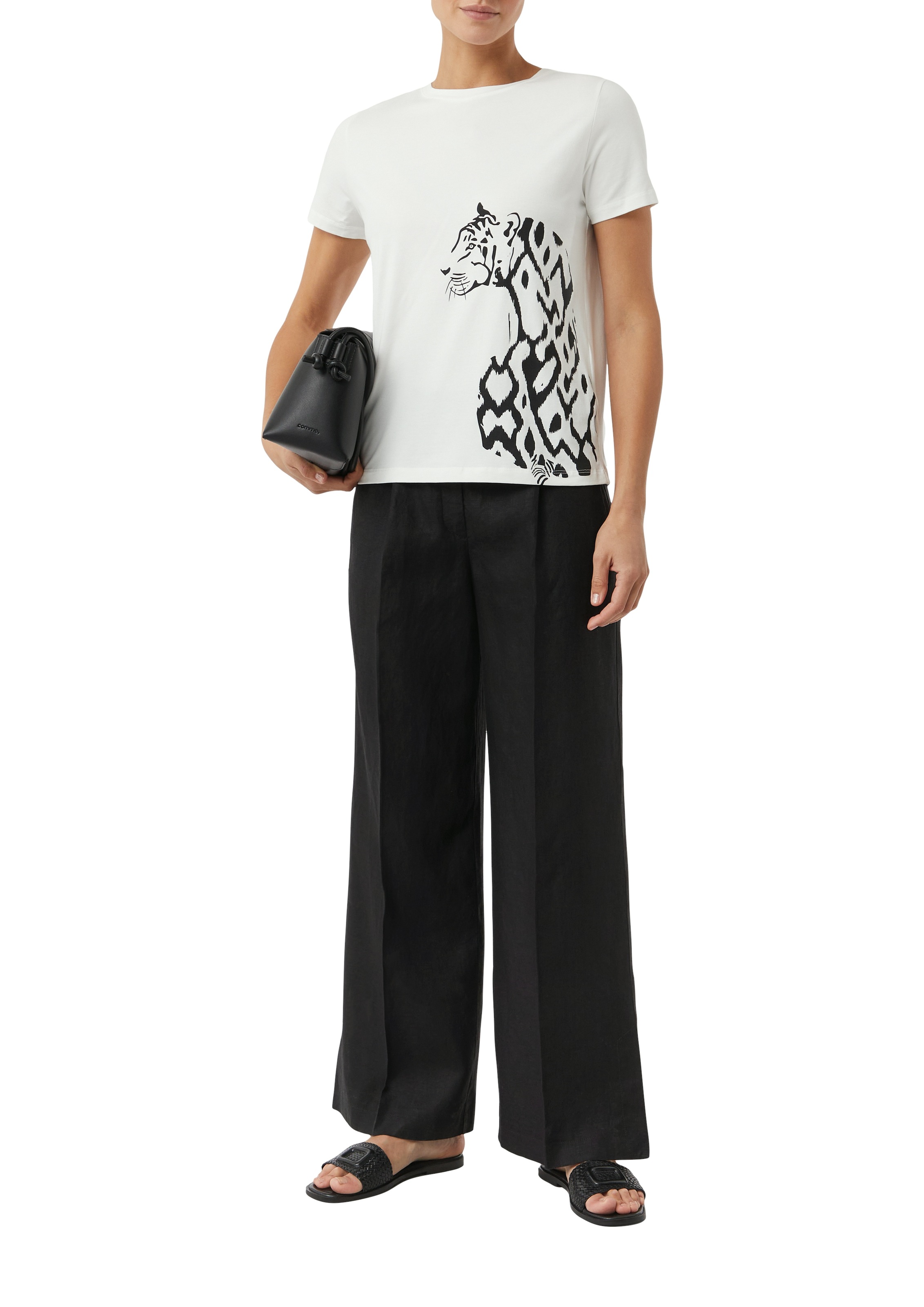 Comma Print-Shirt, mit seitlichem Animal-Print günstig online kaufen