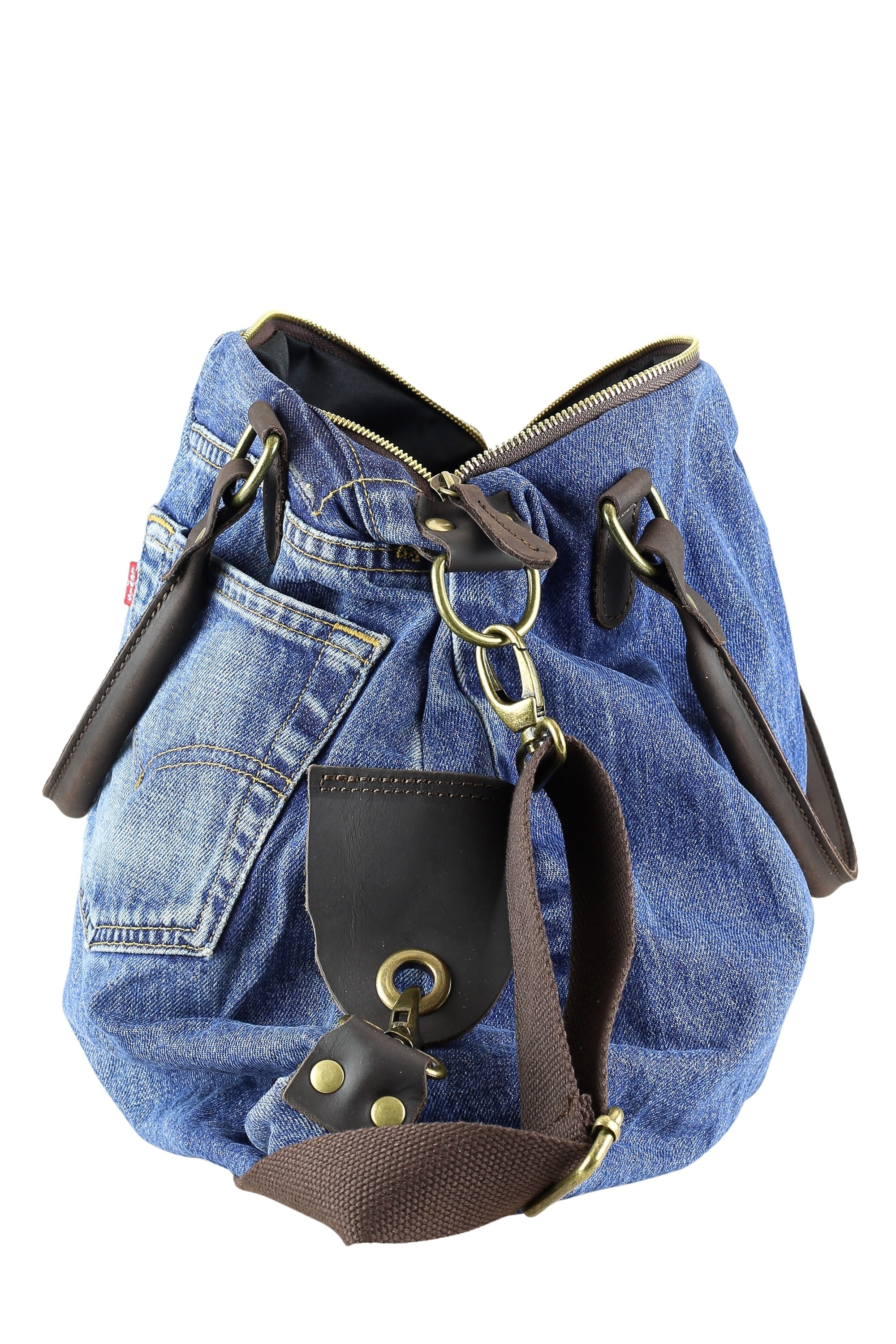 COLLEZIONE ALESSANDRO Shopper »Montana«, aus Jeans und Glattleder mit langen Henkeln