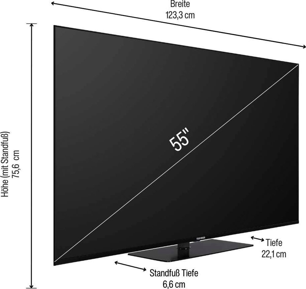 Telefunken LED-Fernseher, 139 cm/55 Zoll, 4K Ultra HD, Android TV-Smart-TV, Dolby Atmos,USB-Recording