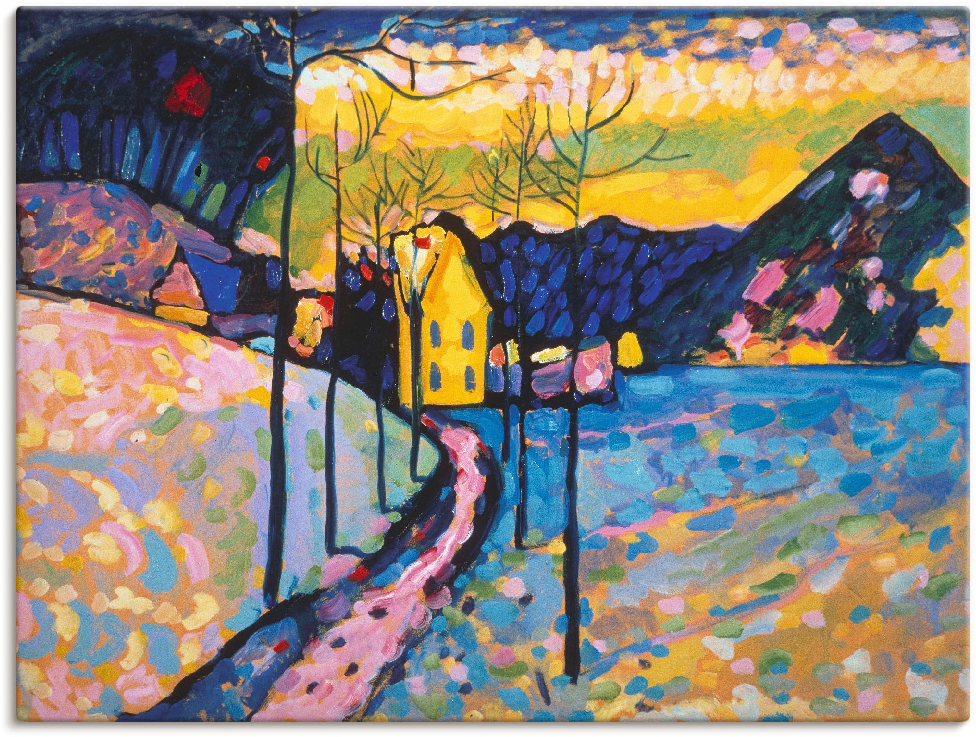 Artland Leinwandbild "Winterlandschaft I. 1909" Wiesen & Bäume 1 Stk. tlg. auf Holzrahmen gespannt