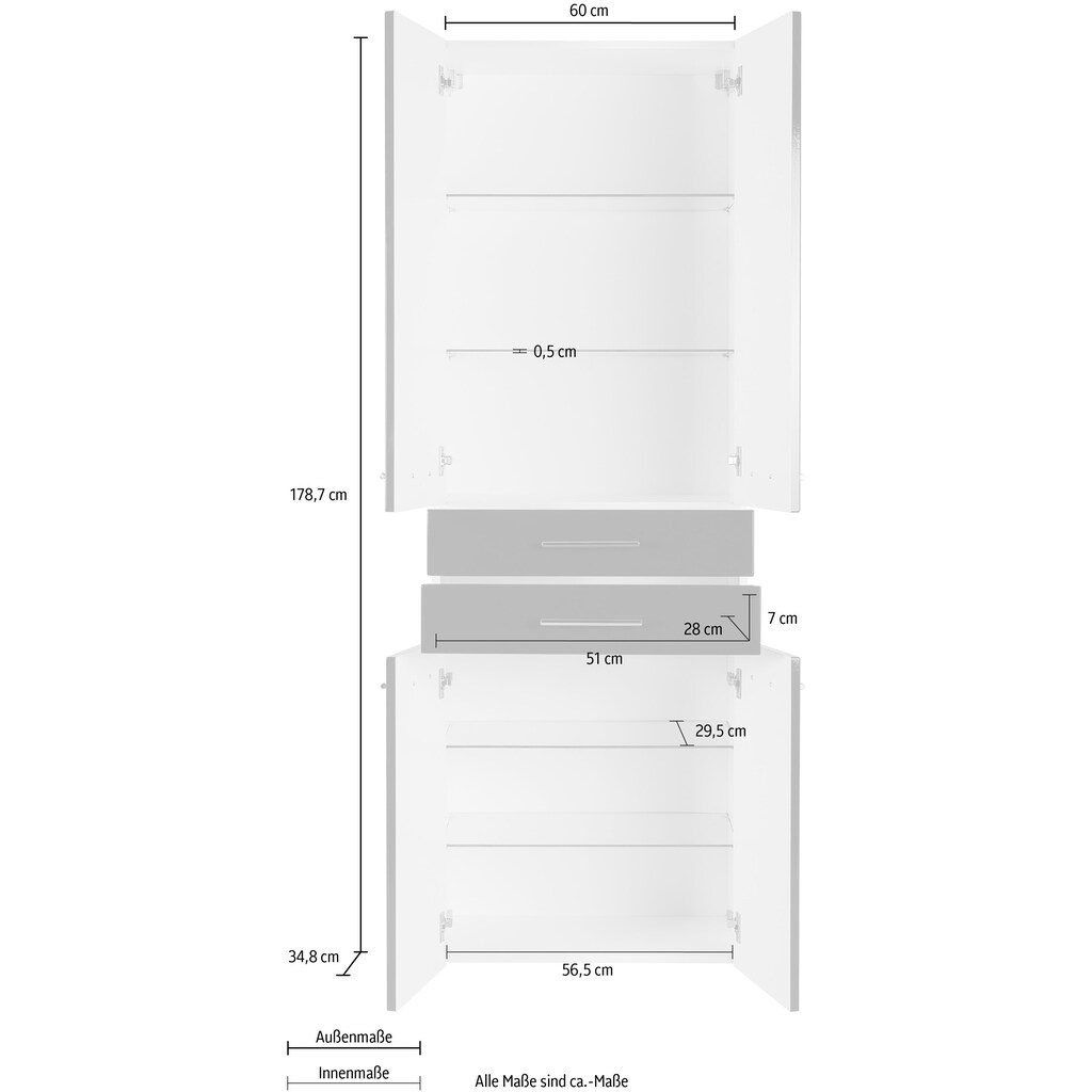 MARLIN Hochschrank »3040«, Breite 60 cm