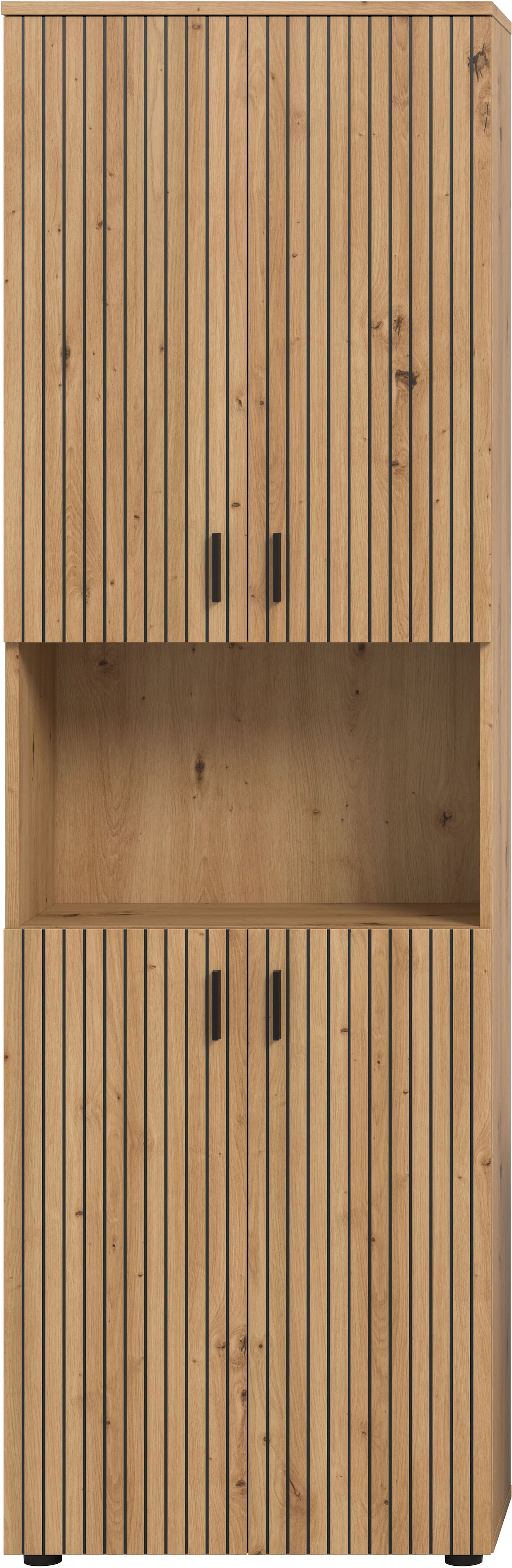 welltime Hochschrank »MANI, Höhe: 192 cm, Paneeloptik, 1 offenes Fach, 8 Fächer« Hochschrank, Bad-Hochschrank, Bad-Schrank, Bad, Badezimmer