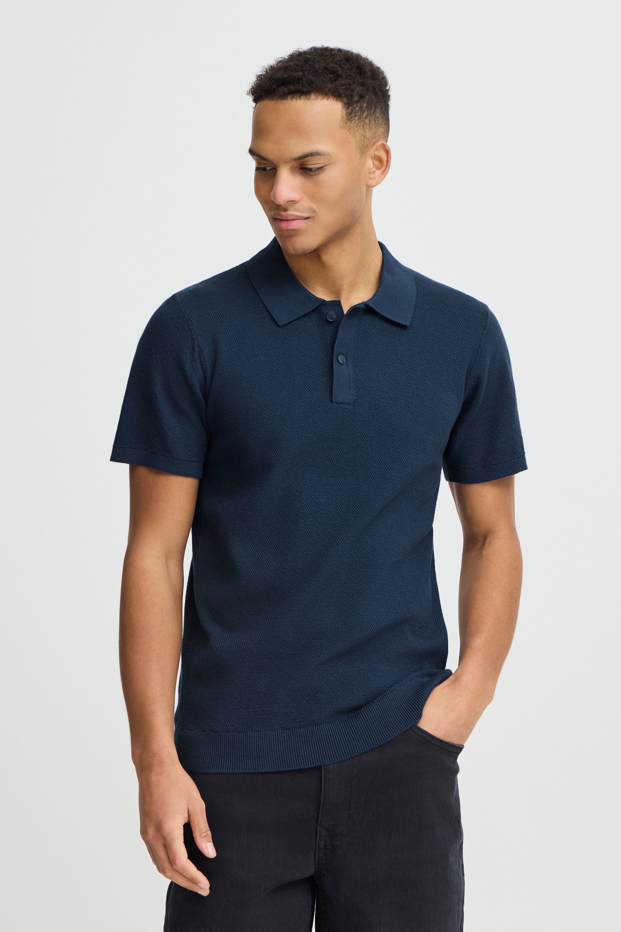 Poloshirt BLEND "Poloshirt BHALK", Herren, Gr. XL, blau (marineblaus), Obermaterial: 100% Baumwolle CO., Shirts 5
