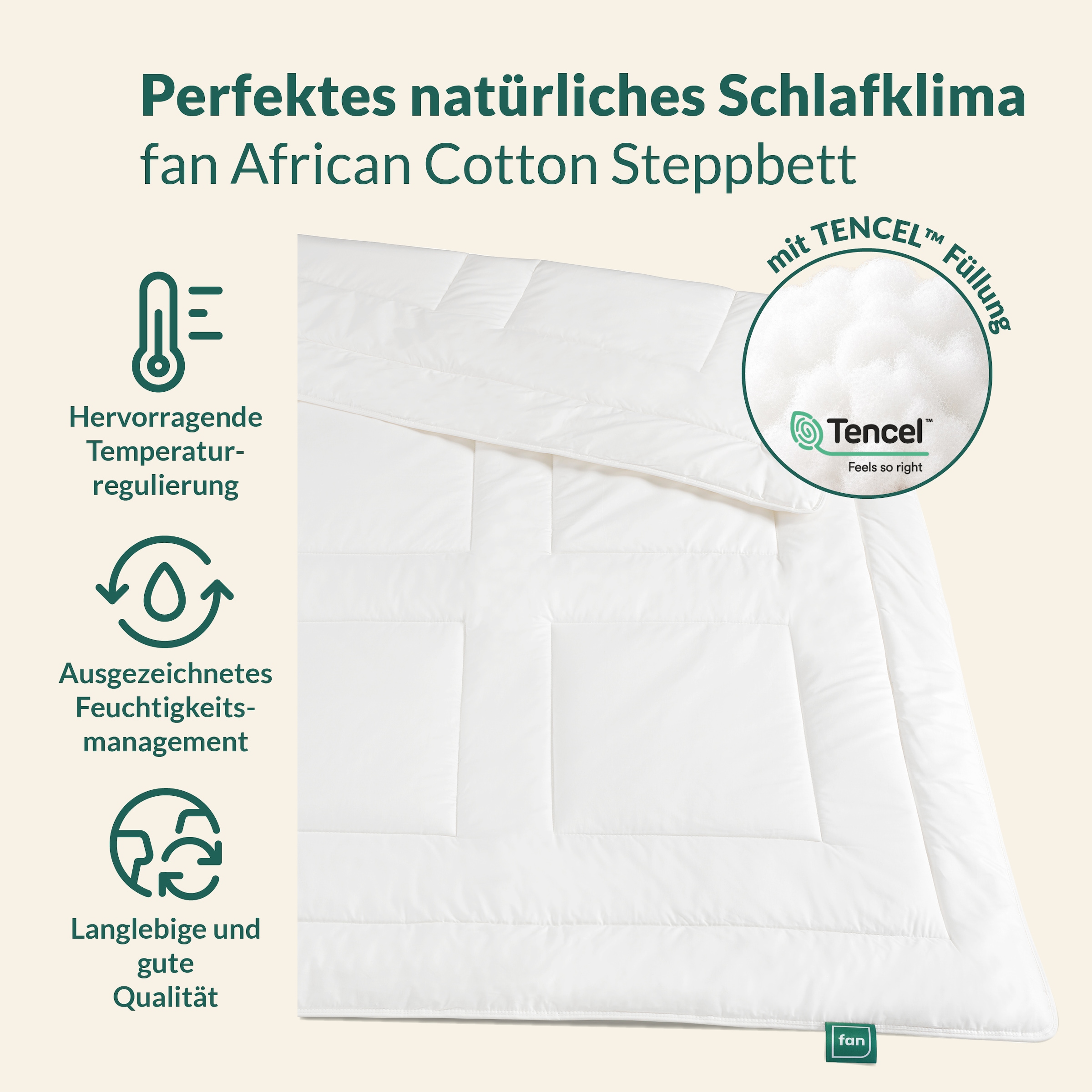 f.a.n. Frankenstolz Bettdecke Steppbett African Cotton 135x200