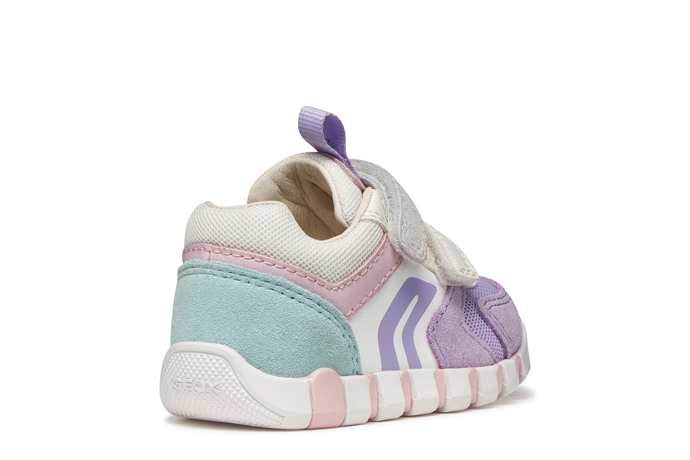 Geox Lauflernschuh »B IUPIDOO GIRL«  Babyschuh mit pastellfarbenen Besätzen, Größenschablone zum Download