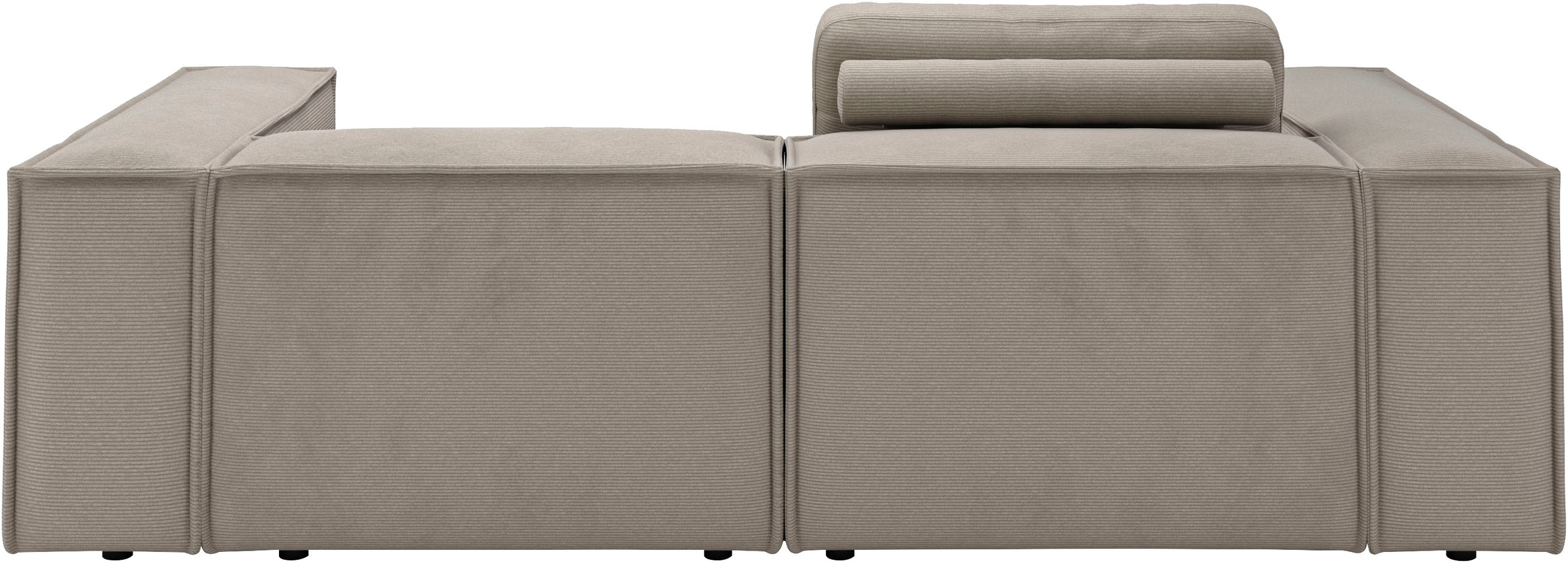 Places of Style Ecksofa »Watertown, kompakte L-Form, 246 cm breite für kleinere Räume«, modernes Ecksofa mit Feincordbezug, platzsparend & bequem