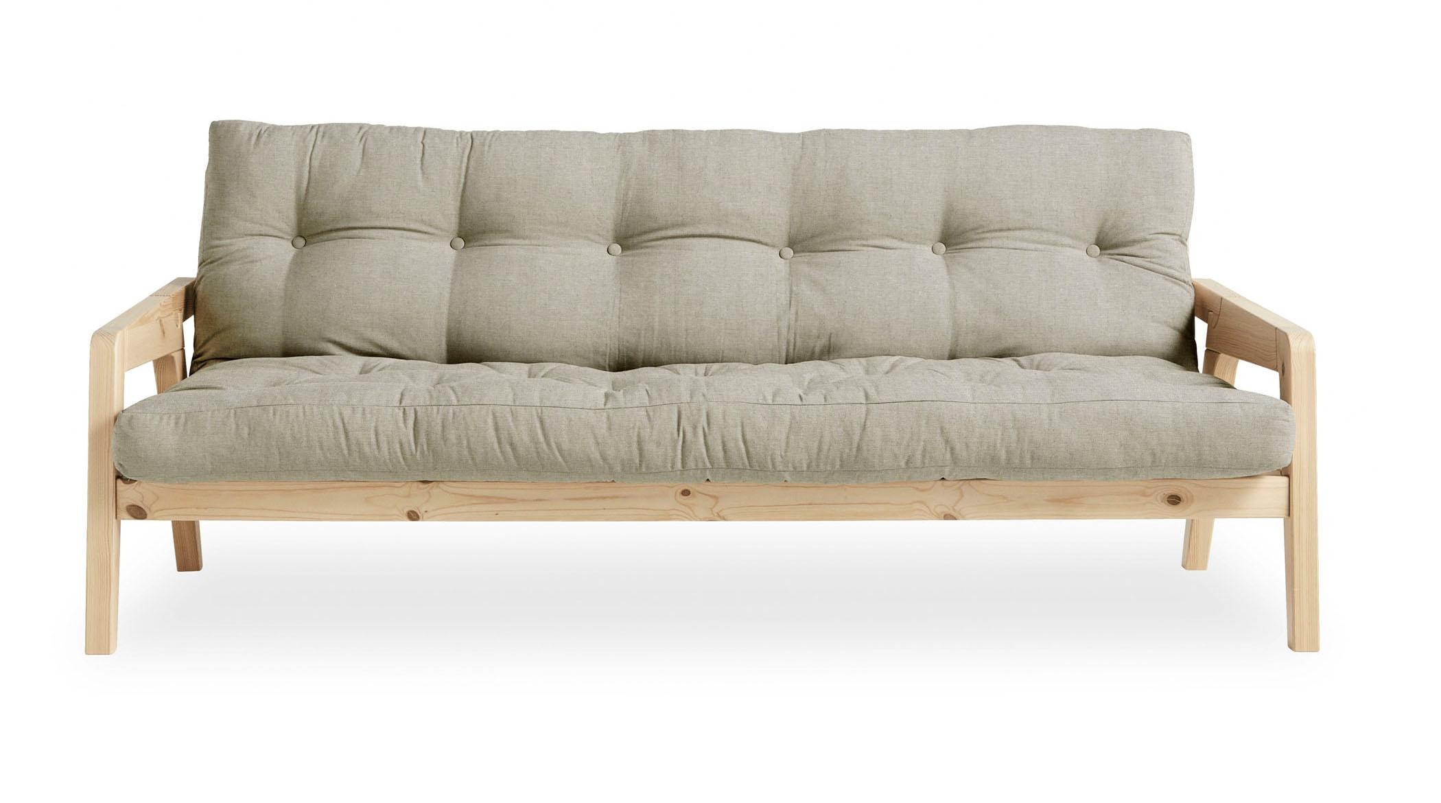 Karup Design Schlafsofa "Grab, inkl. Futonmatratze - aus massivem Kieferholz, 130x190 cm" Mit Holzstruktur, inkl. Futonmatratze, Liegefläche 130x190 cm