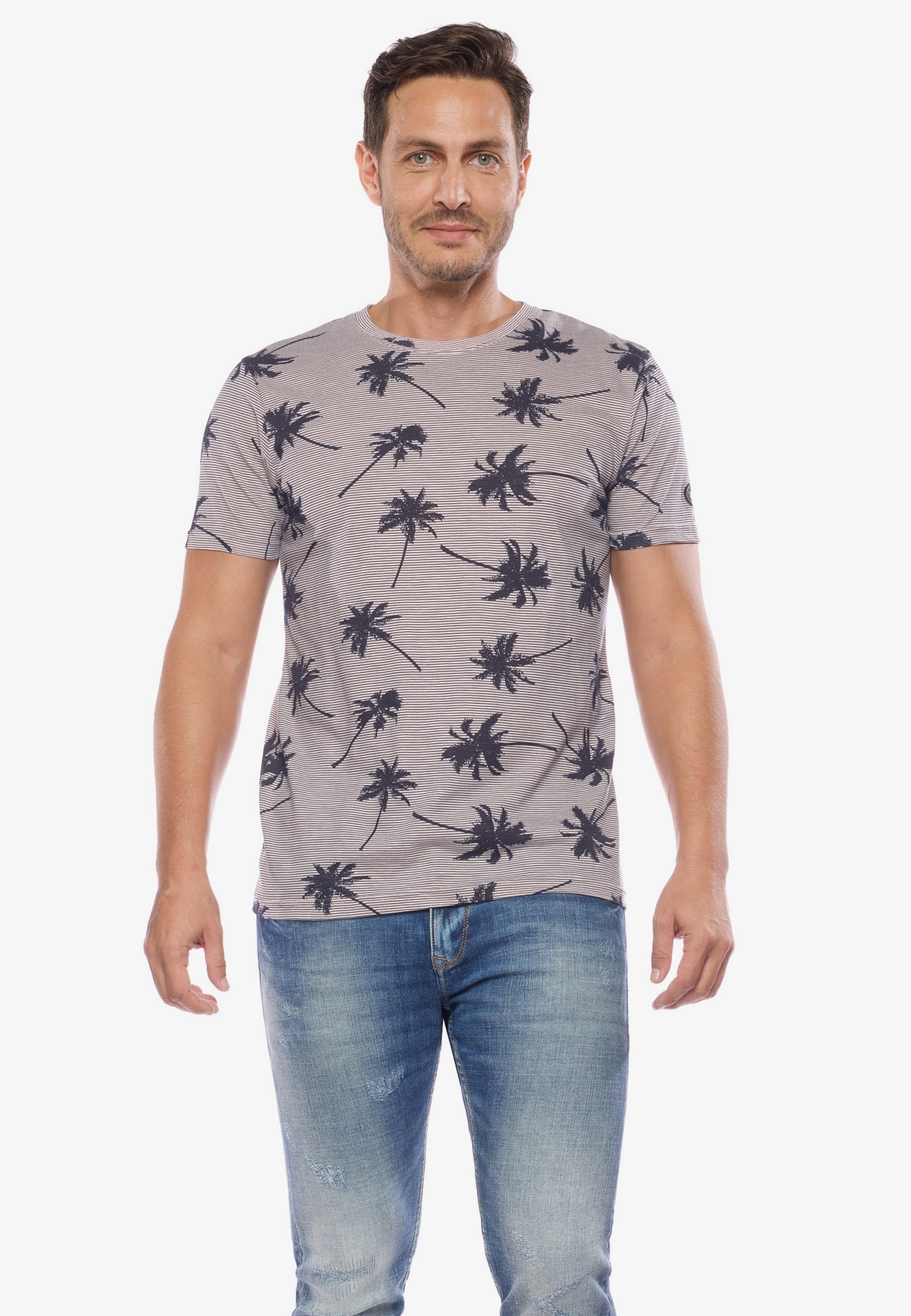 Le Temps Des Cerises T-Shirt, mit Palmendruck