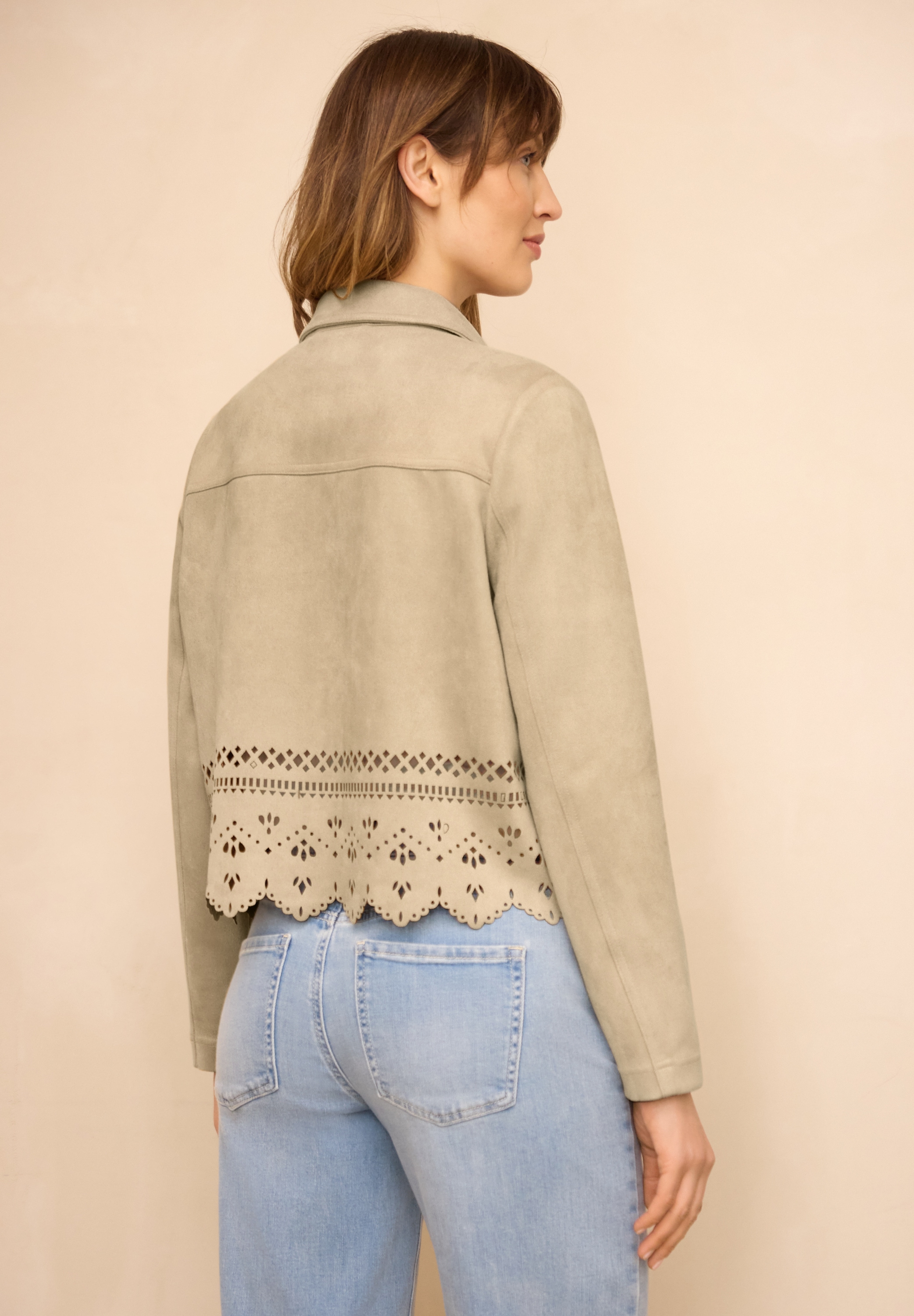 STREET ONE STUDIO Lederimitatjacke ohne Kapuze mit Knopfleiste