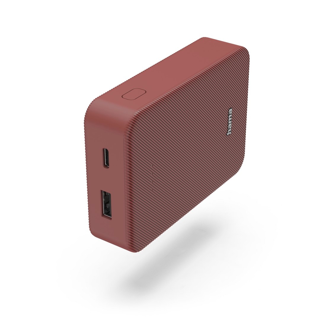 HAMA Powerbank "Powerbank 10000mAh, 2 Ausgänge: USB-C, USB-A", 10.000mAh, rot, Akkumulatoren