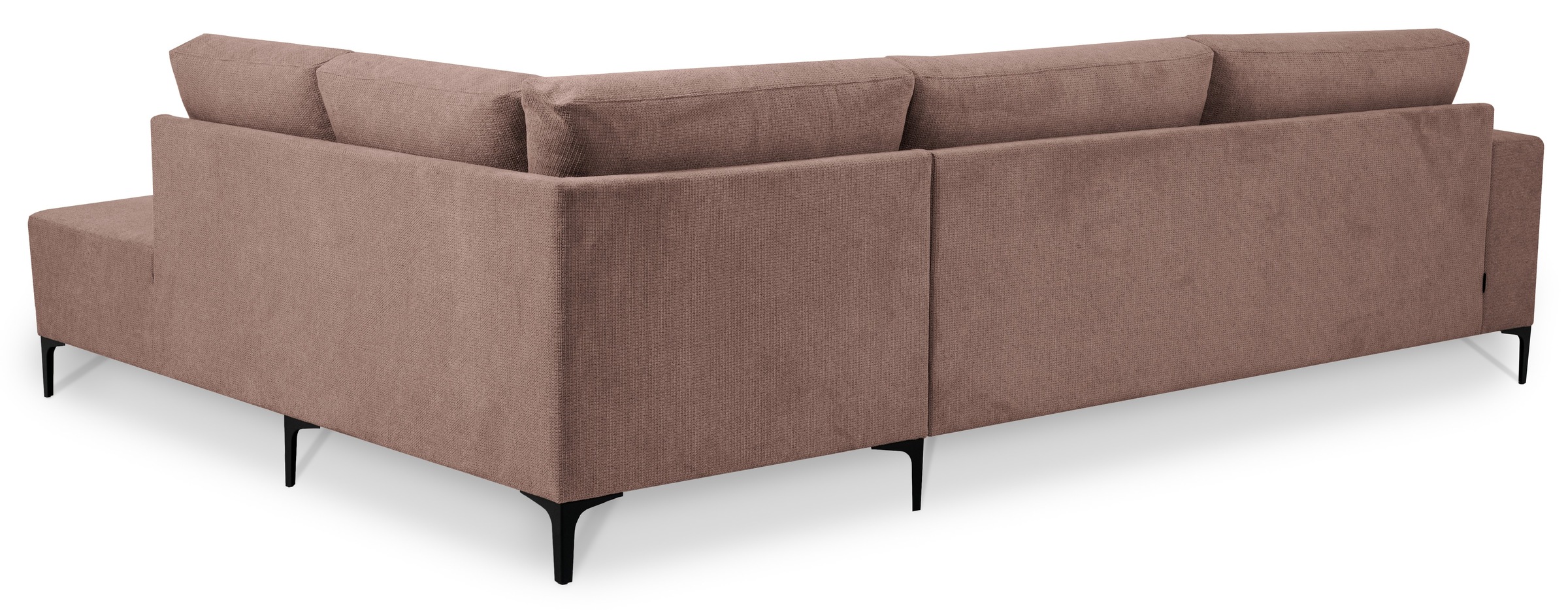 Places of Style Ecksofa »Xander, L-Form,«, Breite 289 cm, Webstoff, Soft-Touch Chenille, schwarze Metallfüßen