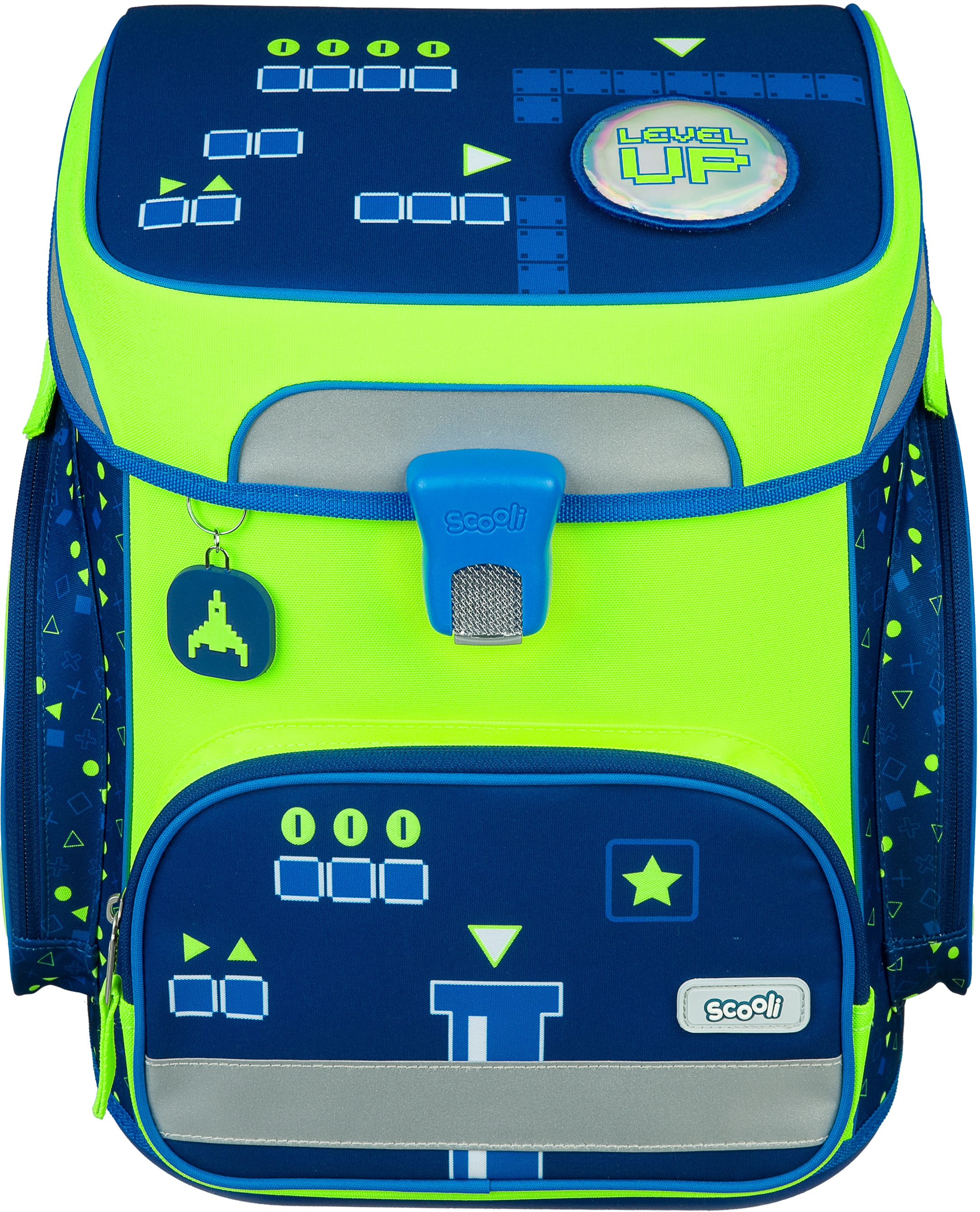 Scooli Schulranzen »EasyFit, Boys, Level Up«, Reflektoren-Floureszierende Flächen, Glow Edition