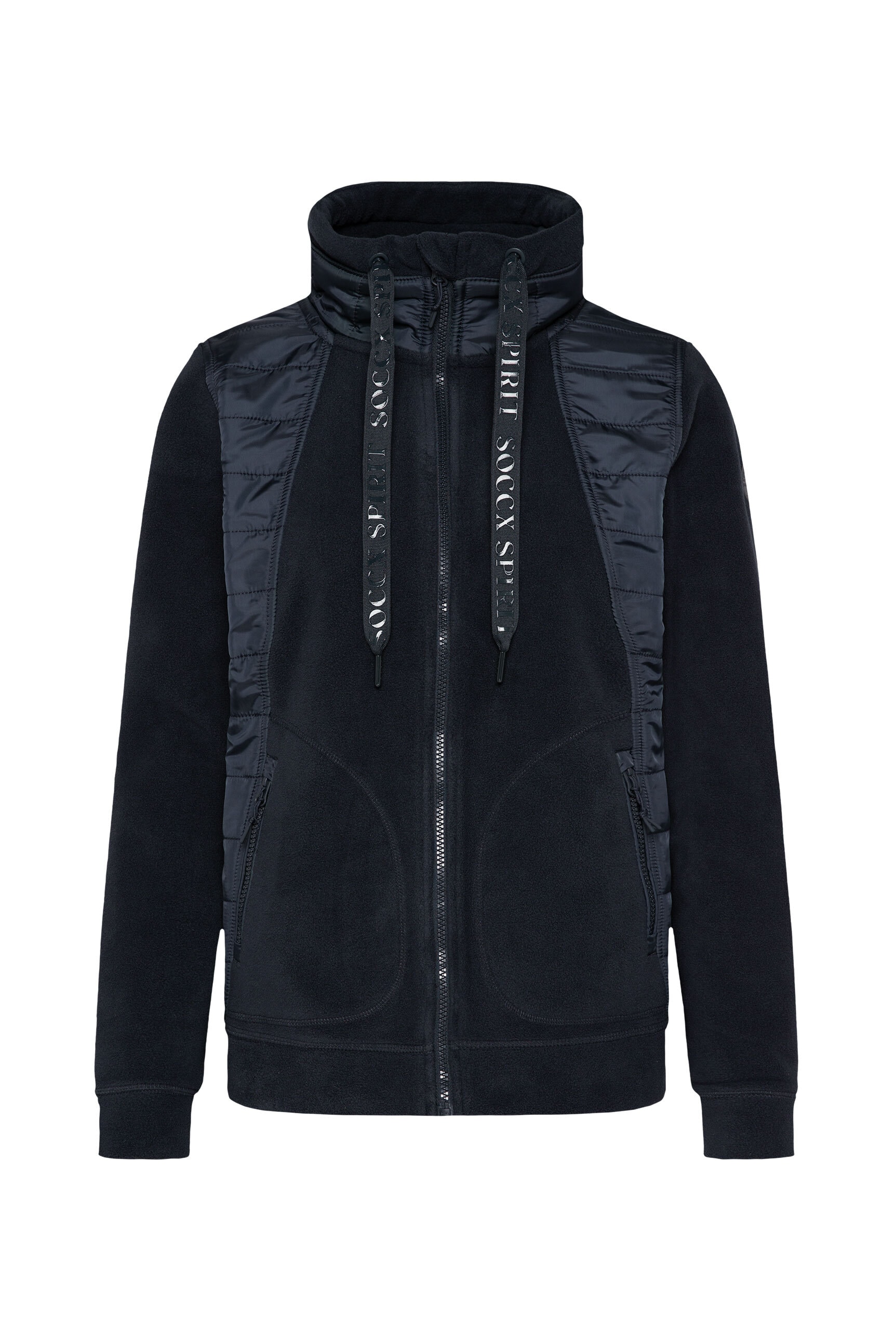 SOCCX Fleecejacke, ohne Kapuze, mit Stehkragen