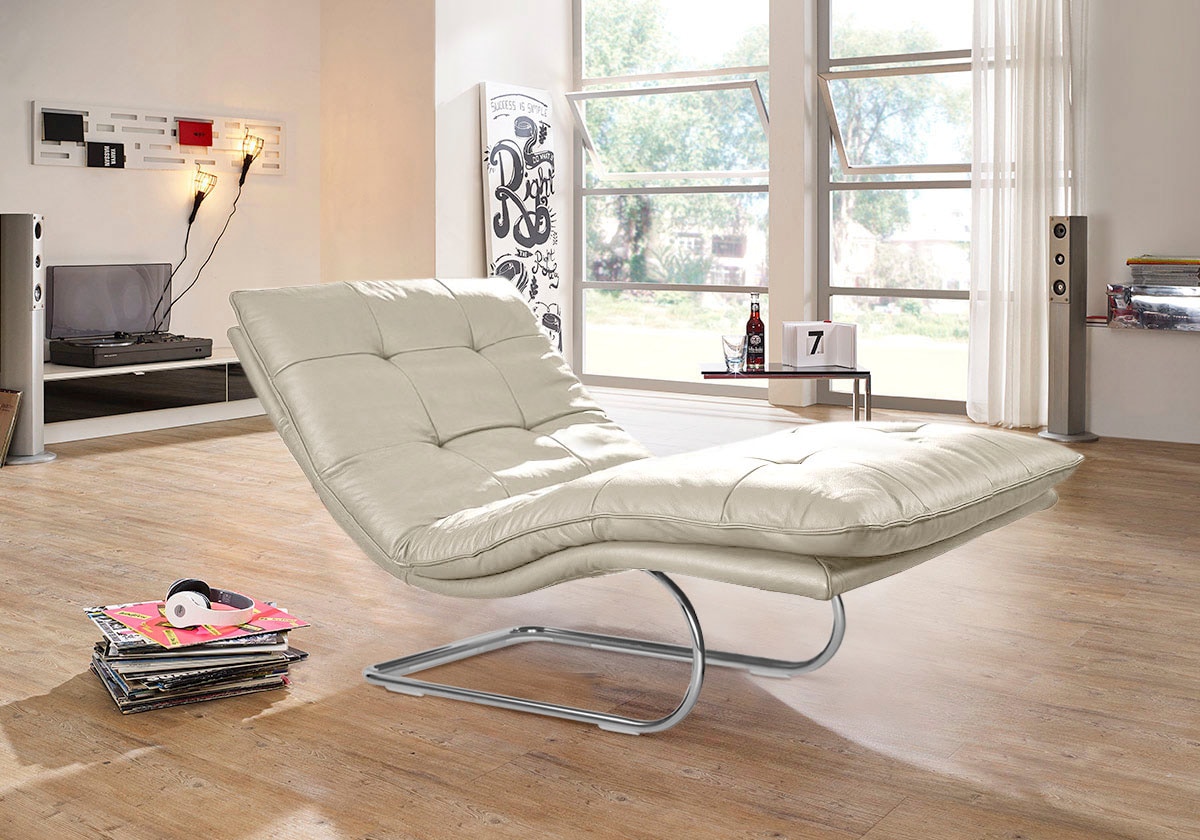 W.SCHILLIG Relaxliege »daily dreams«, in Waffelkissen-Optik, wahlweise mit Motor, Freischwingergestell