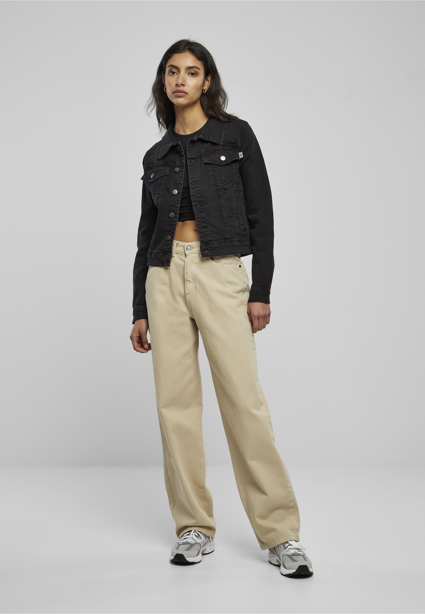 URBAN CLASSICS Jeansjacke »Urban Classics Damen Ladies Organic Denim Jacket« 1 Stk. tlg. ohne Kapuze