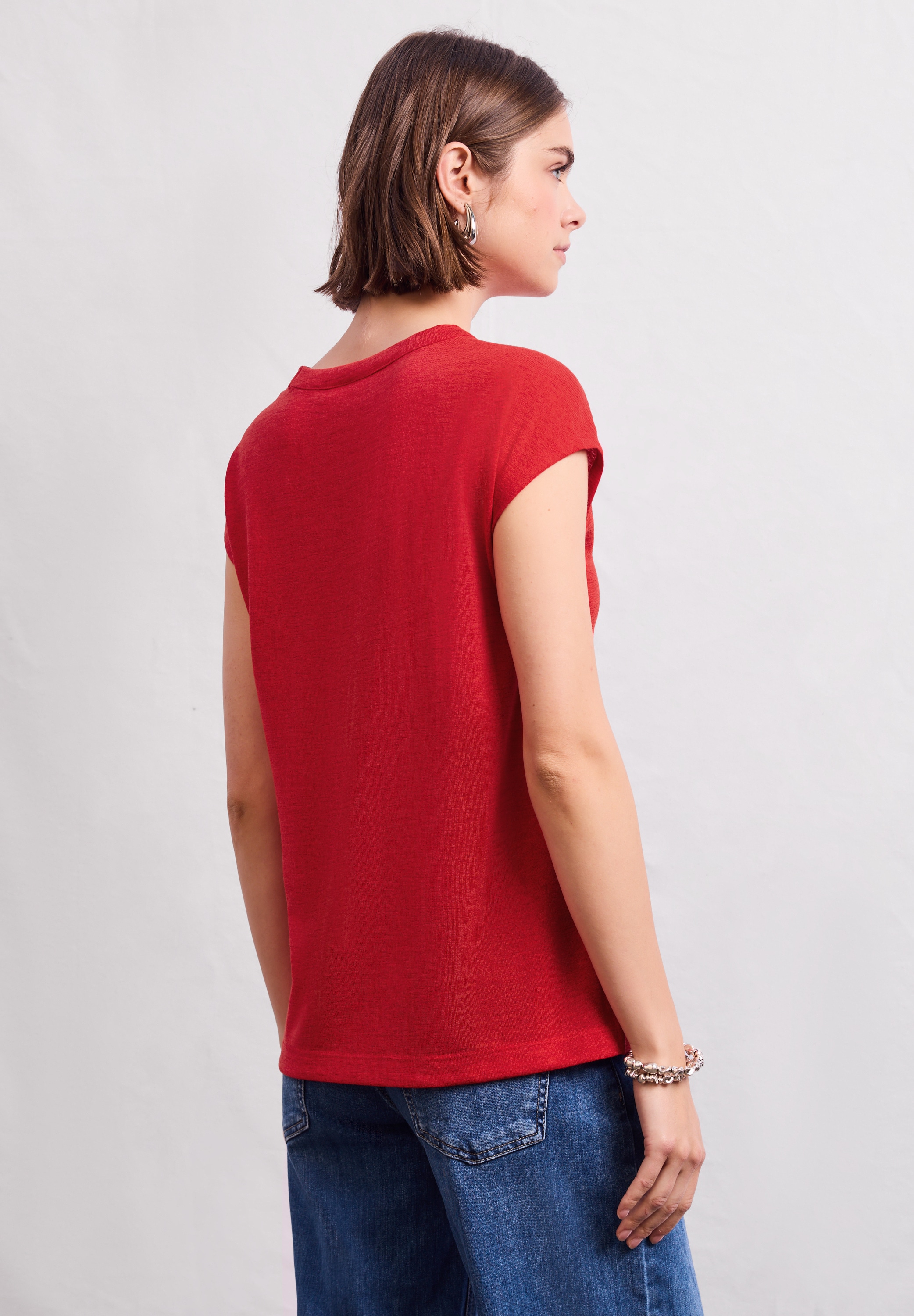 STREET ONE STUDIO T-Shirt, aus elastischem Materialmix