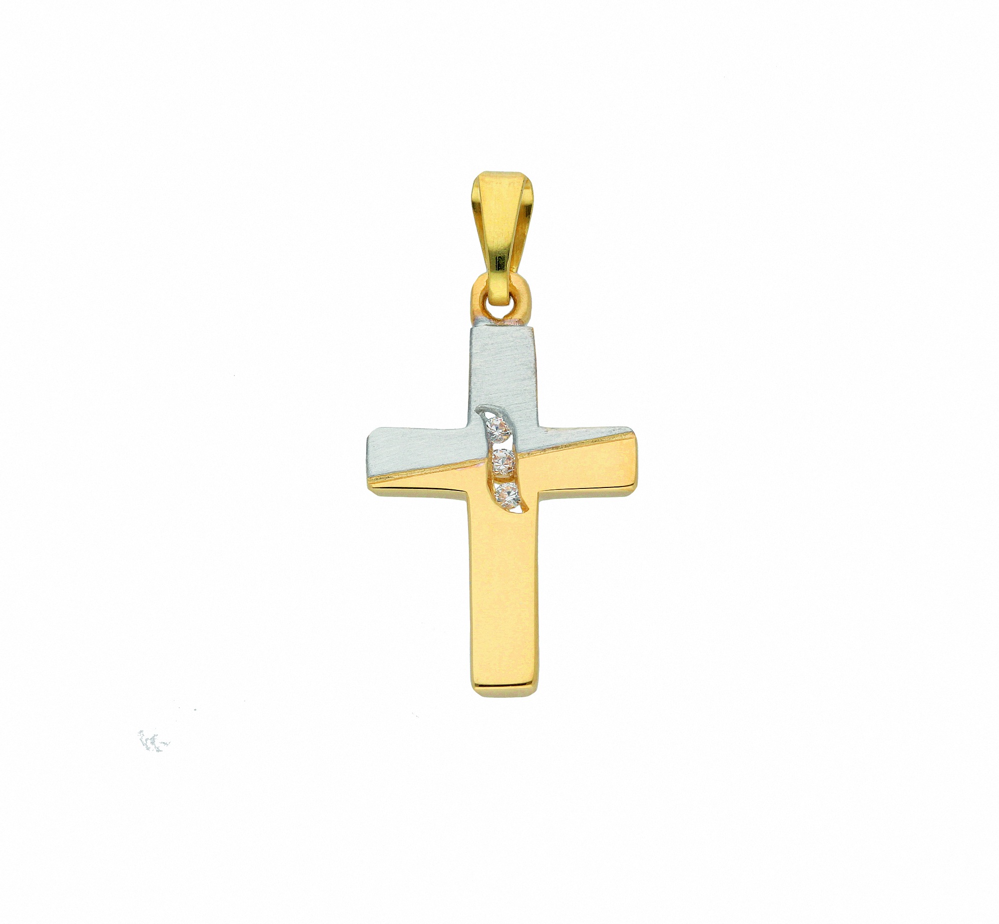 ADELIA ́S Damen Kettenanhänger "Damen Gold Schmuck 585 Gold Kreuz Anhänger mit Zirkonia", mit Zirkonia, Gold, gold, Gold, Schmuckanhänger, mit