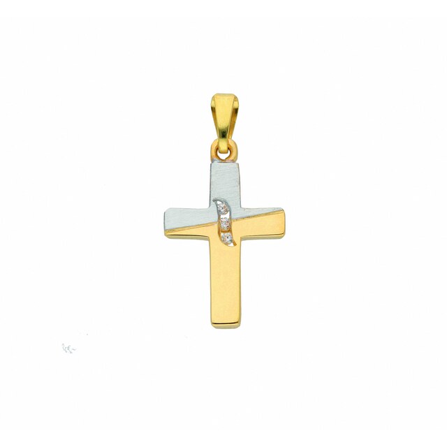 Adelia´s Kette ohne Anhänger »585 Gold Kreuz Anhänger mit Zirkonia«,  Schmuckset - Set mit Halskette kaufen | BAUR
