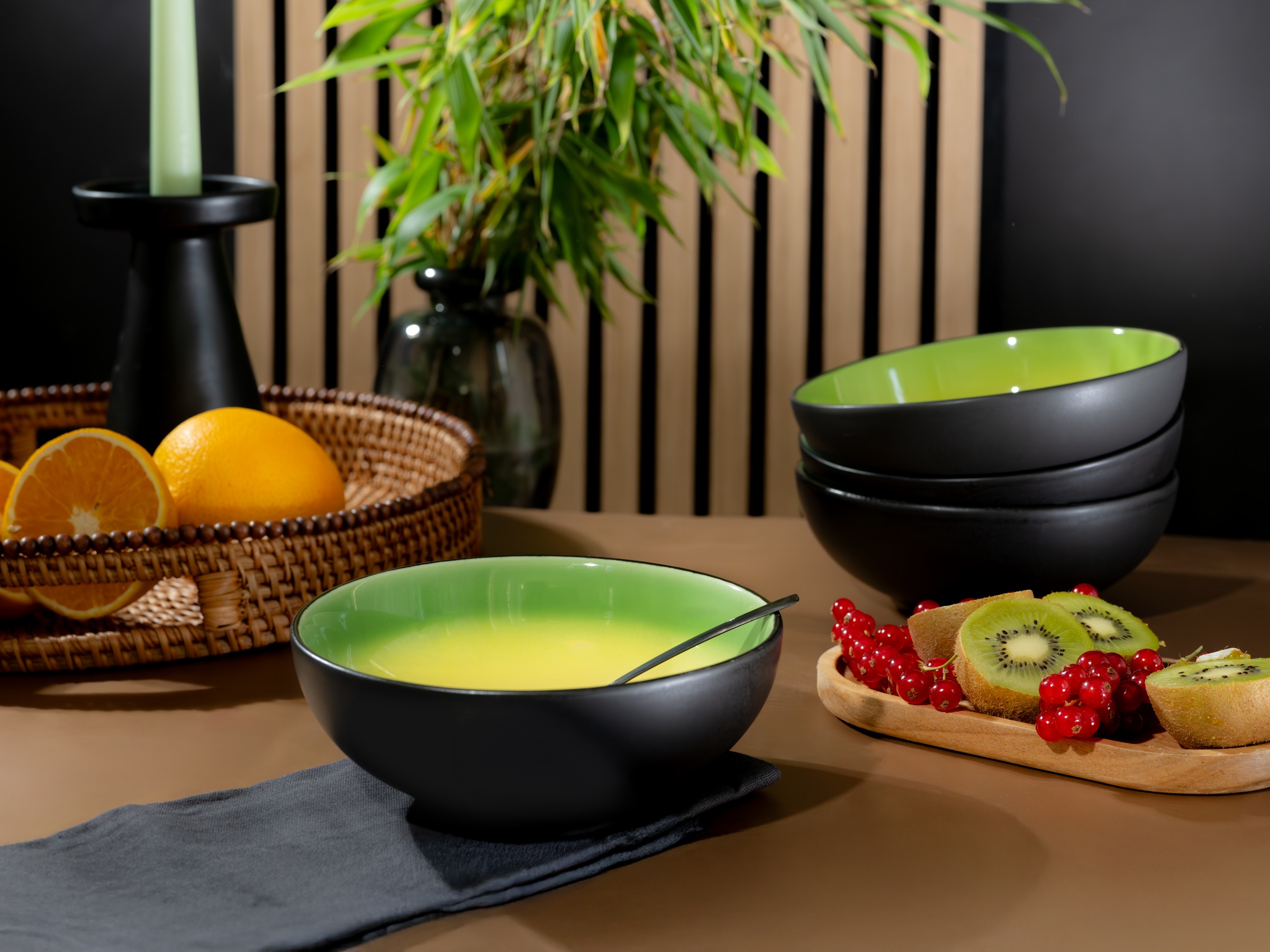 CreaTable Schüssel »Hot, Smoothie Bowl 4-tlg.« 4 aus Steinzeug Moderne Coupeform, außergewöhnliches Design