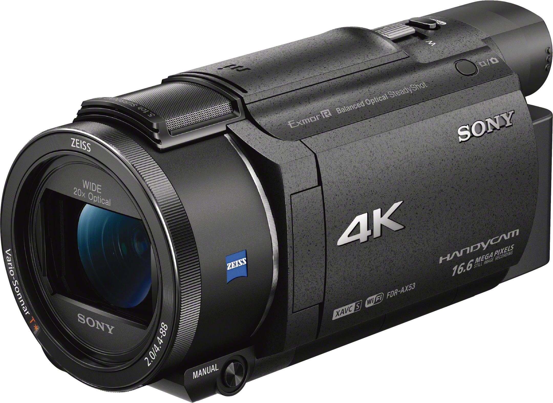 Sony Camcorder »FDRAX53VGPDI.EU«, 4K Ultra HD, NFC-WLAN (Wi-Fi), 20 fachx opt. Zoom, inkl. CG-60 Mikrofon & JOBY GorillaPod