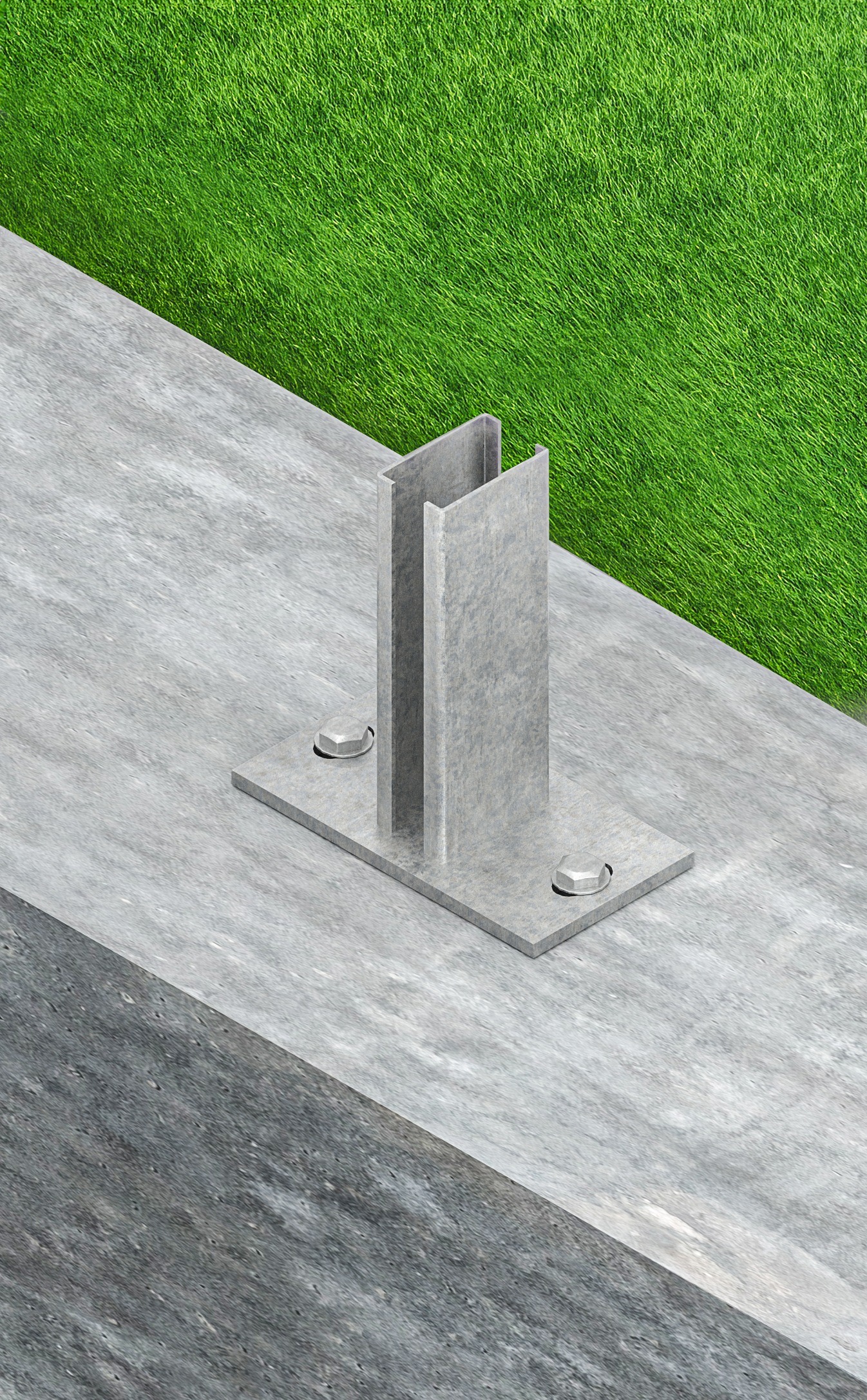 Alberts Pfostenträger, für Zaunpfosten 60x40 mm für Doppelstabmatten, Platte 150x80 mm