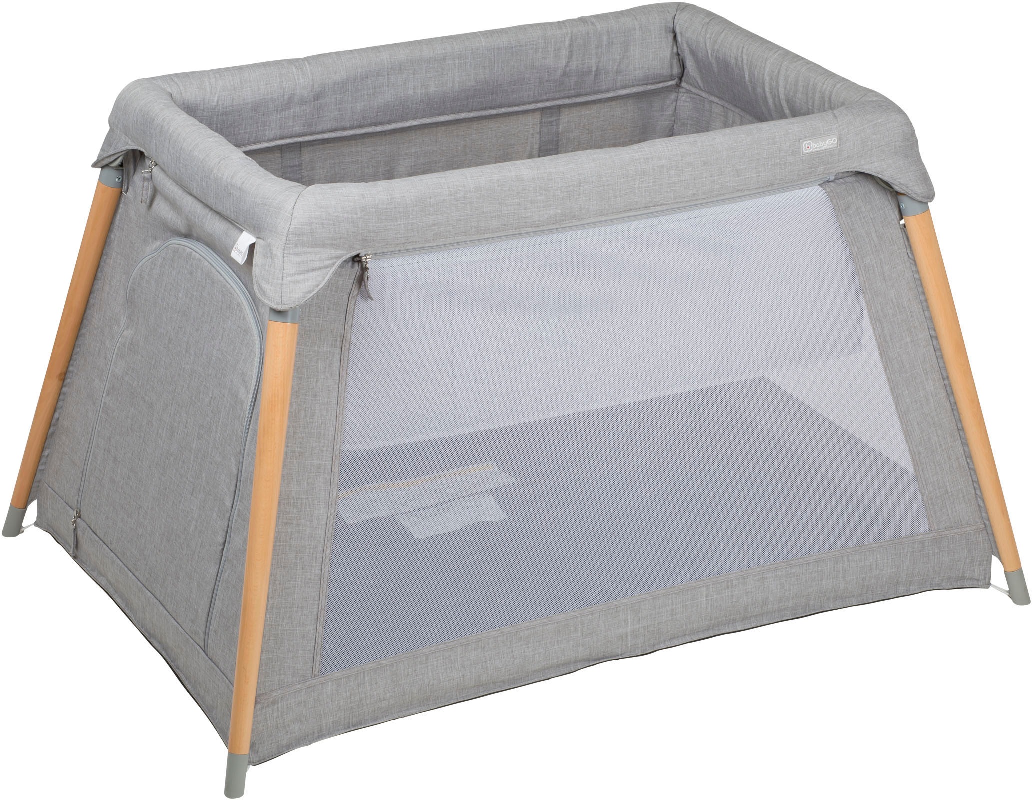 BabyGo Baby-Reisebett "Groovy, grau melange" mit Seiteneingang günstig online kaufen