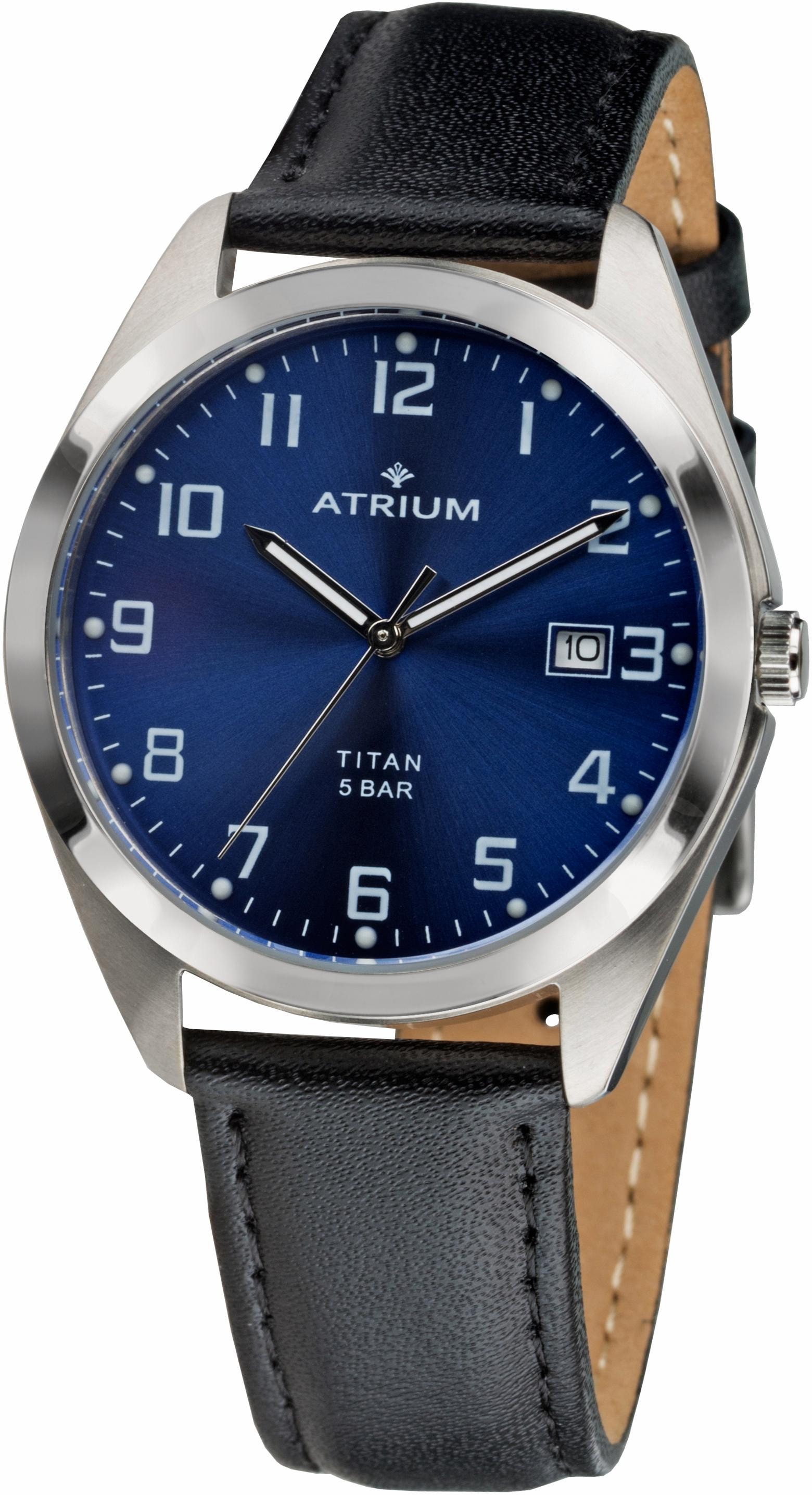 Atrium Quarzuhr »A14-15«, Armbanduhr, Herrenuhr, Datum, Leuchtzeiger