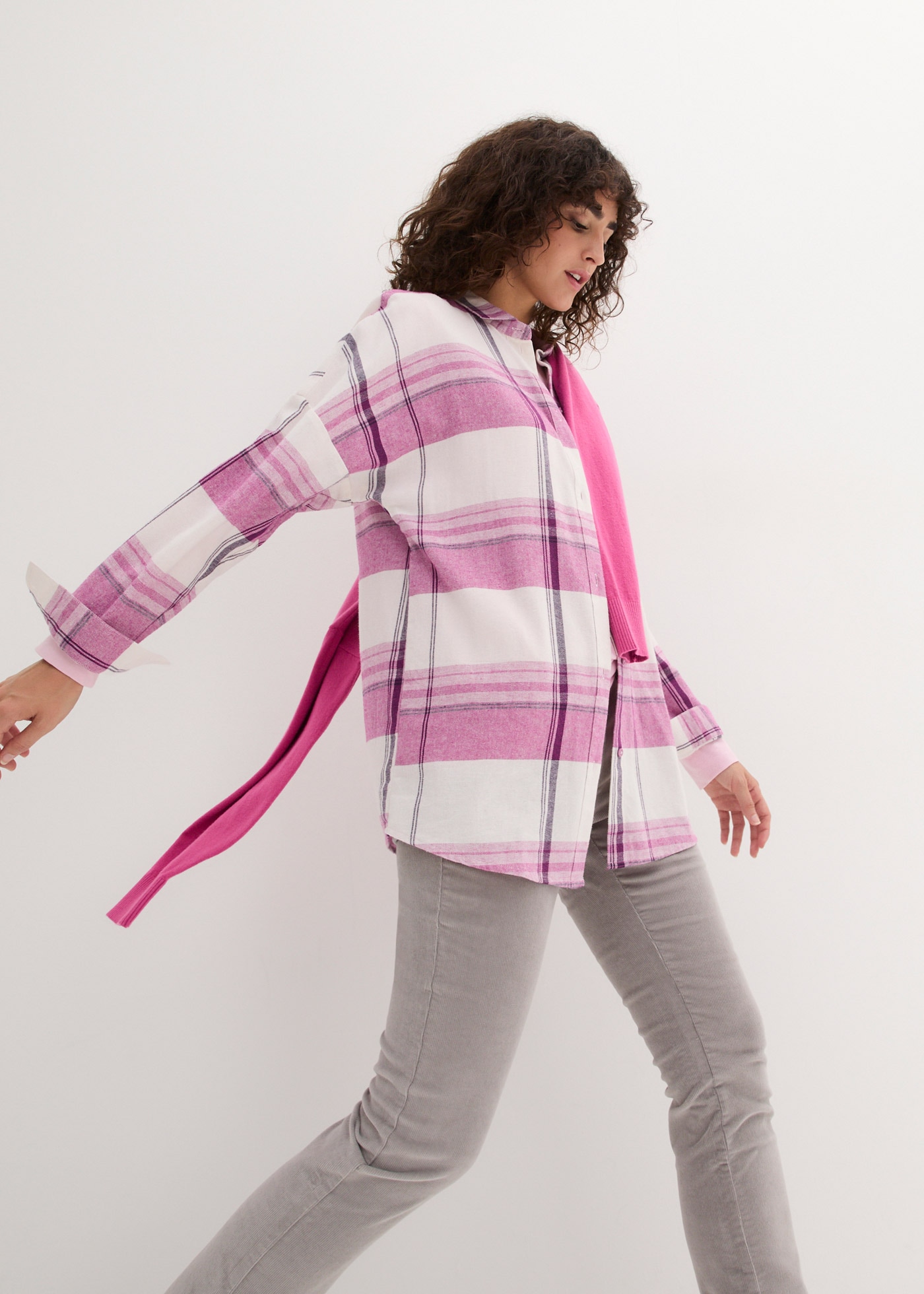 bonprix Flanellhemd mit Haifischkragen, im Karo-Look