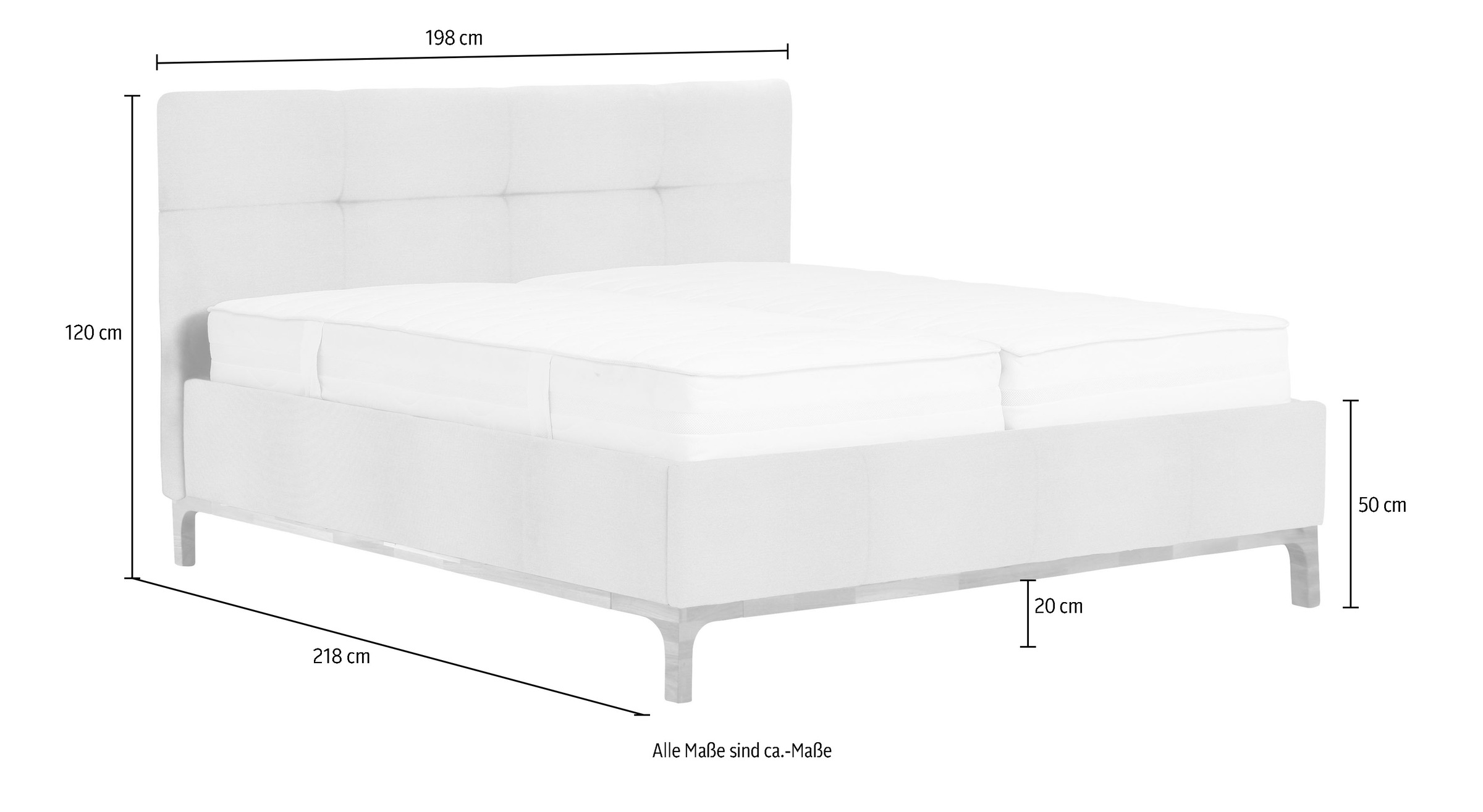 Leonique Polsterbett "Noan" Bettkasten, Lattenrahmen mit Gasdruckfedern, au günstig online kaufen