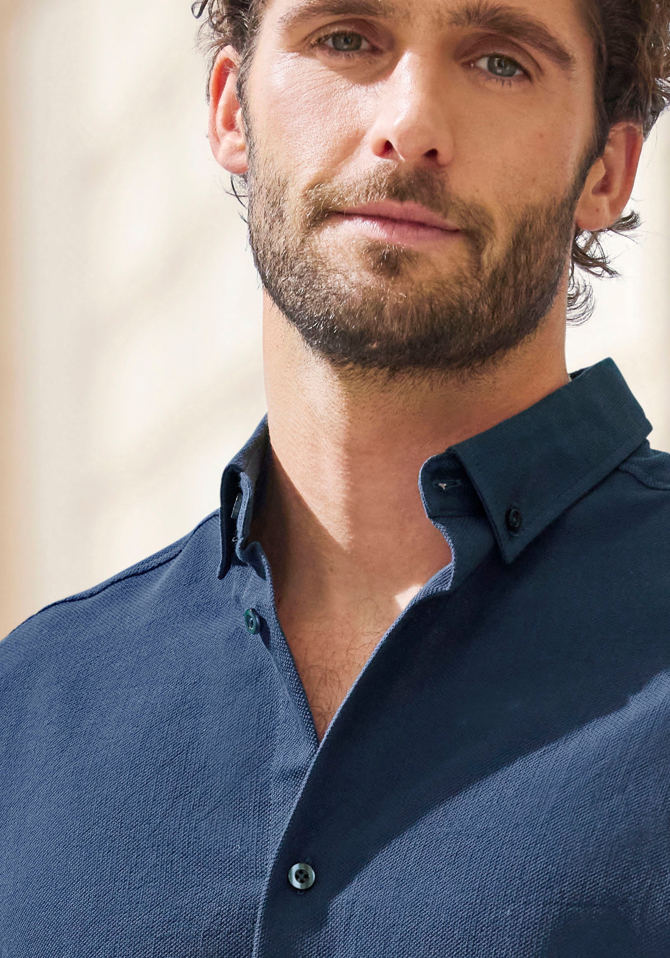 Thumbnail - H.I.S Langarmhemd "Regular Fit" in hochwertiger Struktur Optik