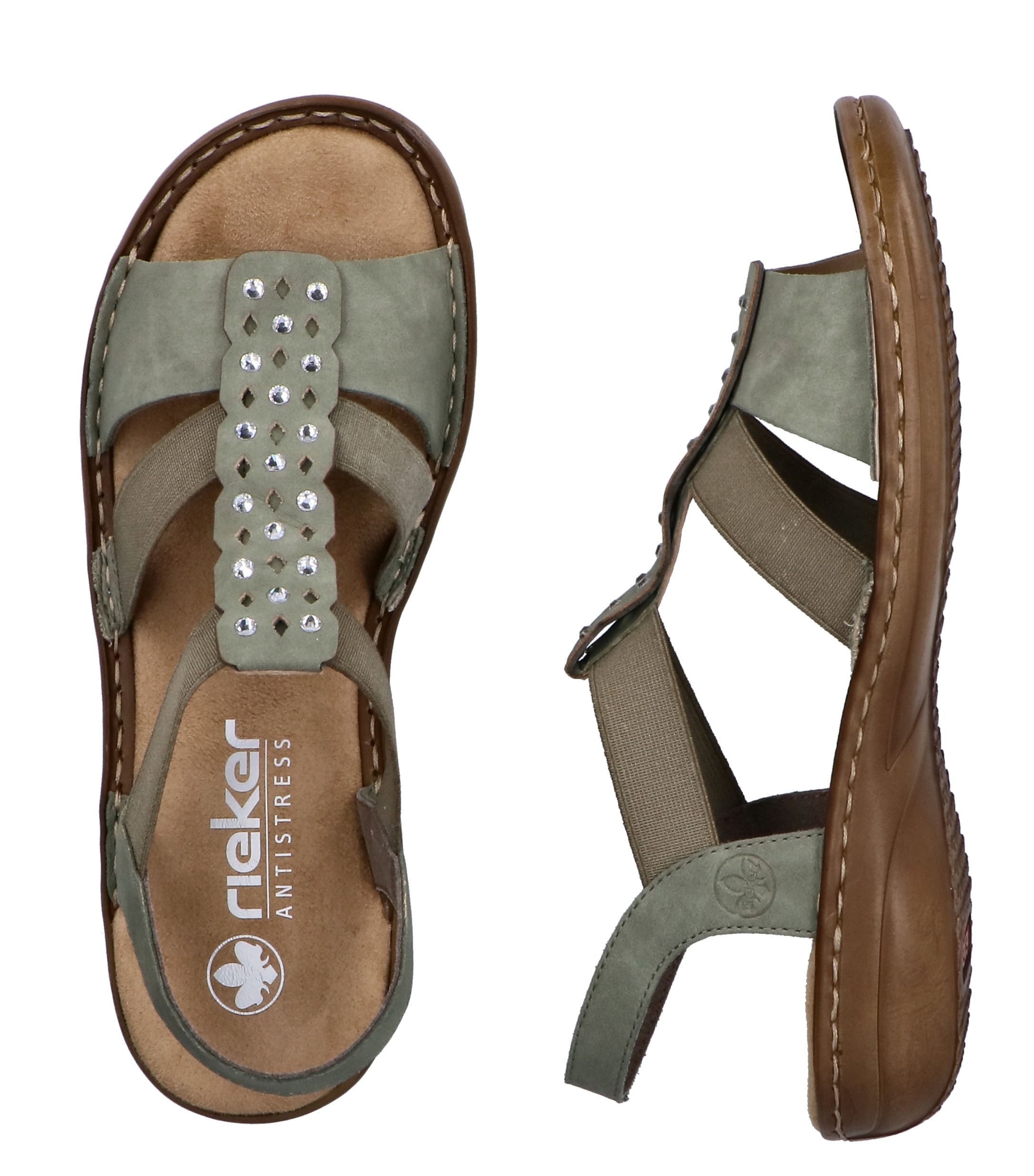 Rieker Sandale  Sommerschuh, Schlupfschuh mit Gummizug für guten Sitz