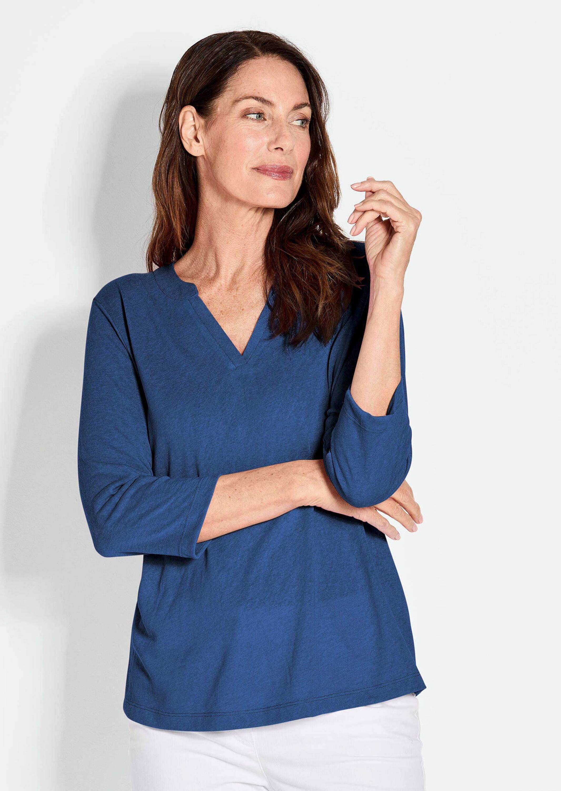 GOLDNER Kurzarmshirt "Kurzgröße Modisches 3/4-Arm-Oberteil" günstig online kaufen