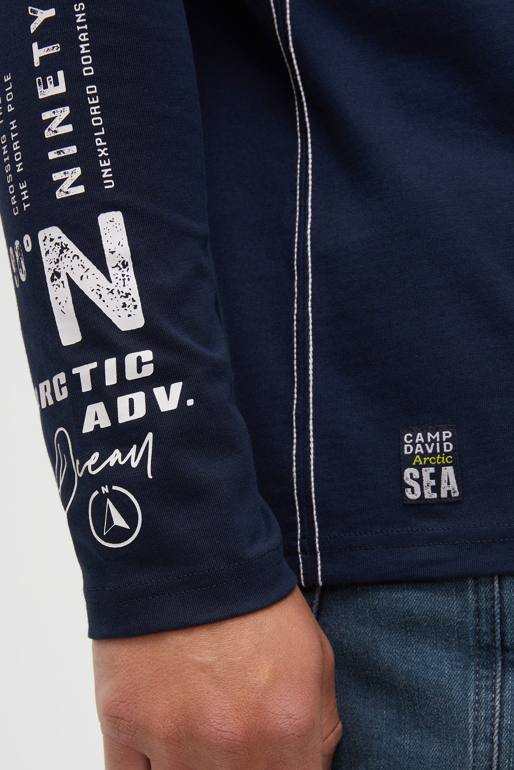 CAMP DAVID Langarm-Poloshirt, aus Baumwolle
