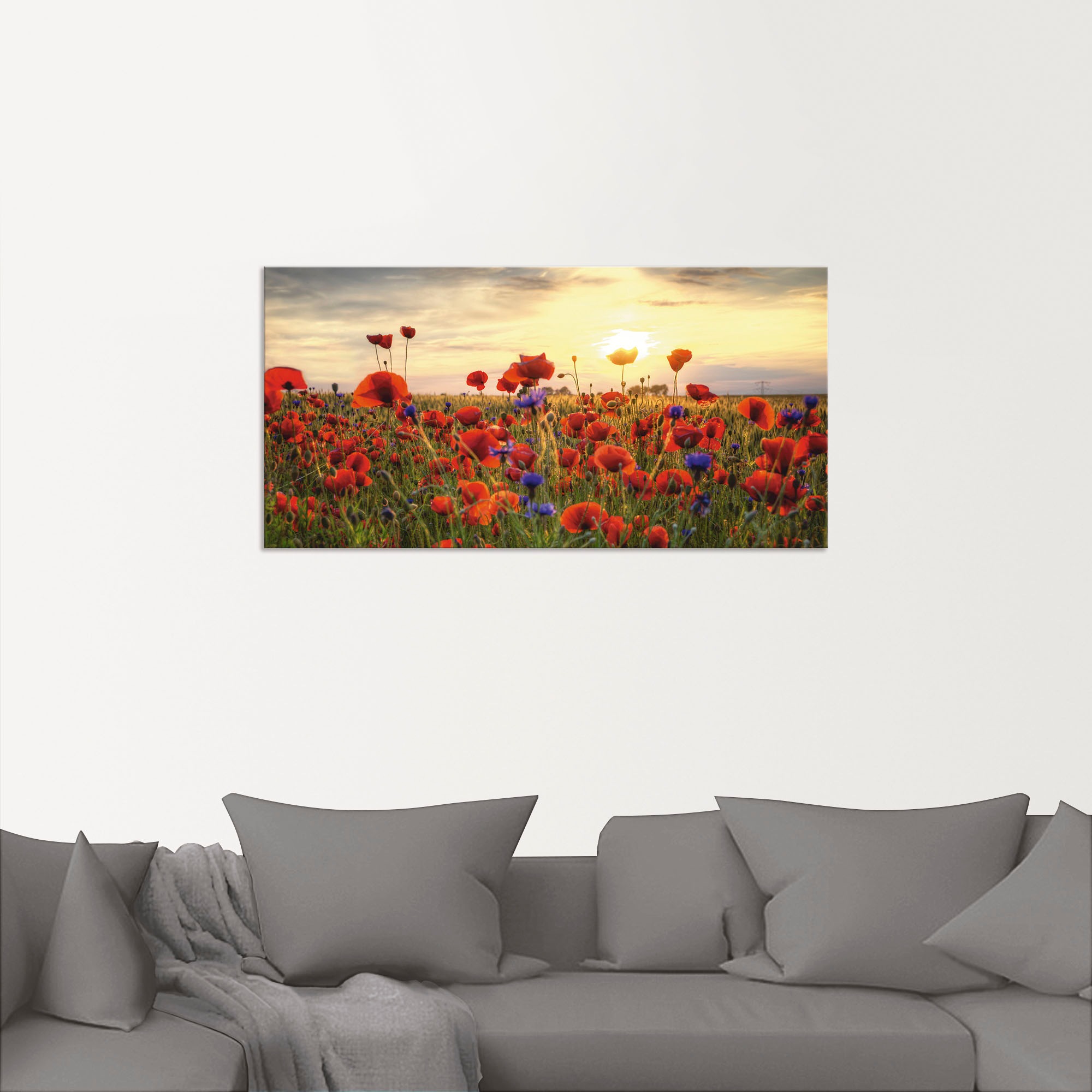 Artland Wandbild "Mohnblumen" Blumen 1 Stk. tlg. als Alubild, Leinwandbild, günstig online kaufen