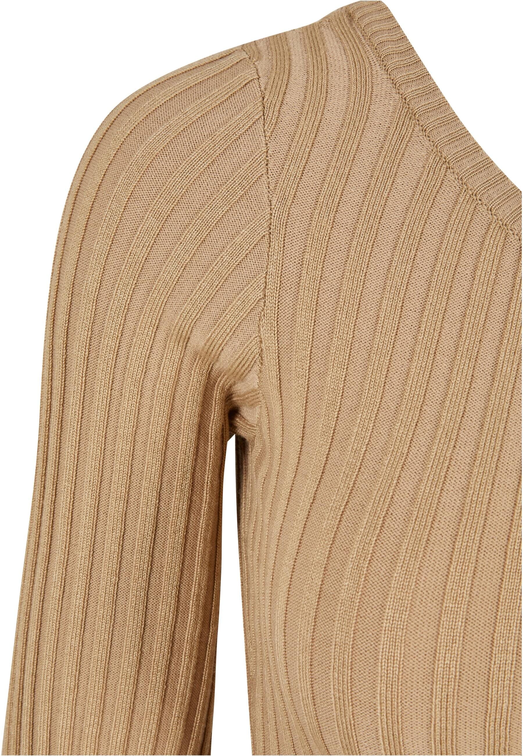 URBAN CLASSICS Rundhalspullover »Urban Classics Damen Ladies Short Rib Knit One Sleeve Sweater«, (1 tlg.)