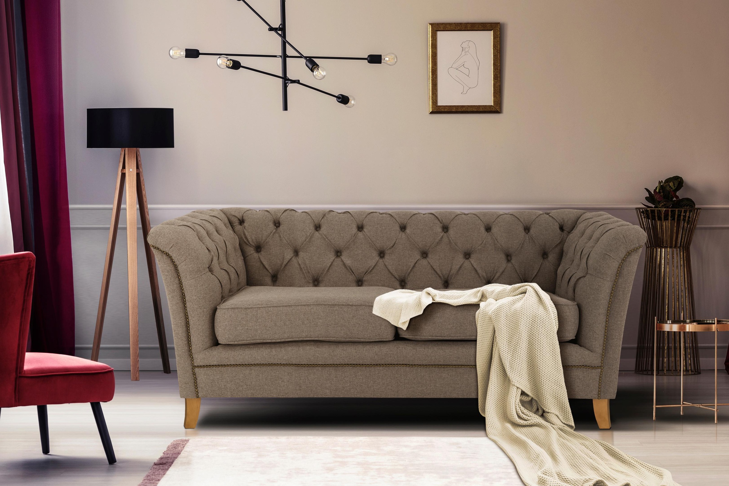 Home affaire 2-Sitzer »Newport« su Knopfheftung im ...