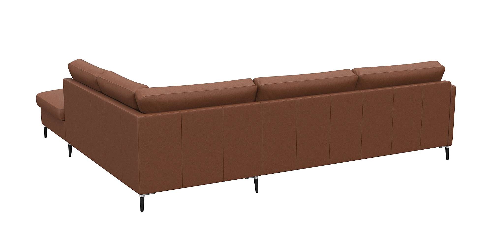 FLEXLUX Ecksofa »Fiore, super Sitzkomfort durch Kaltschaum im Sitz, L-Form«, schmale Armlehnen, Füße Alu+schwarz